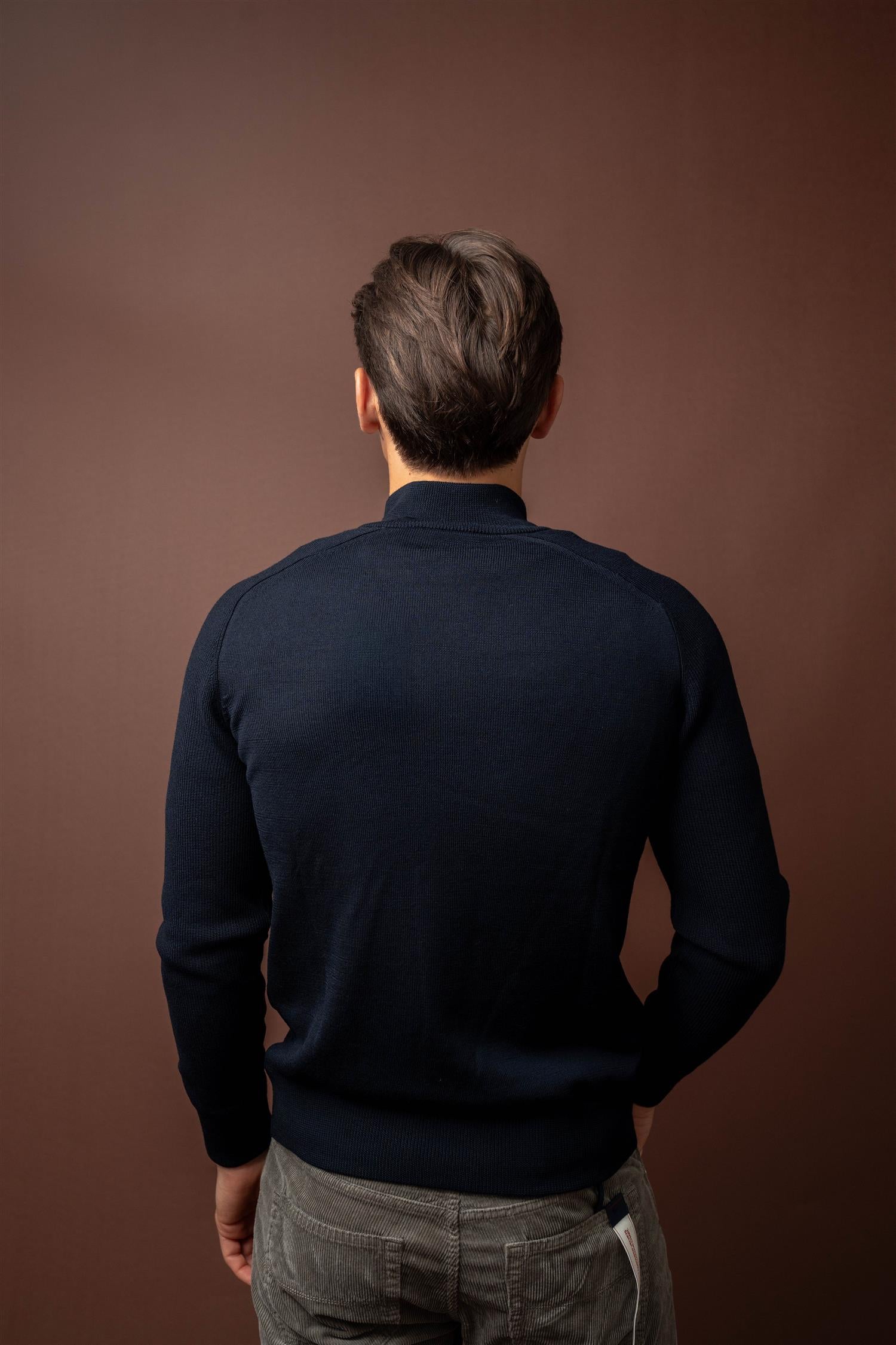 Full Zip Rain Wool - Navy