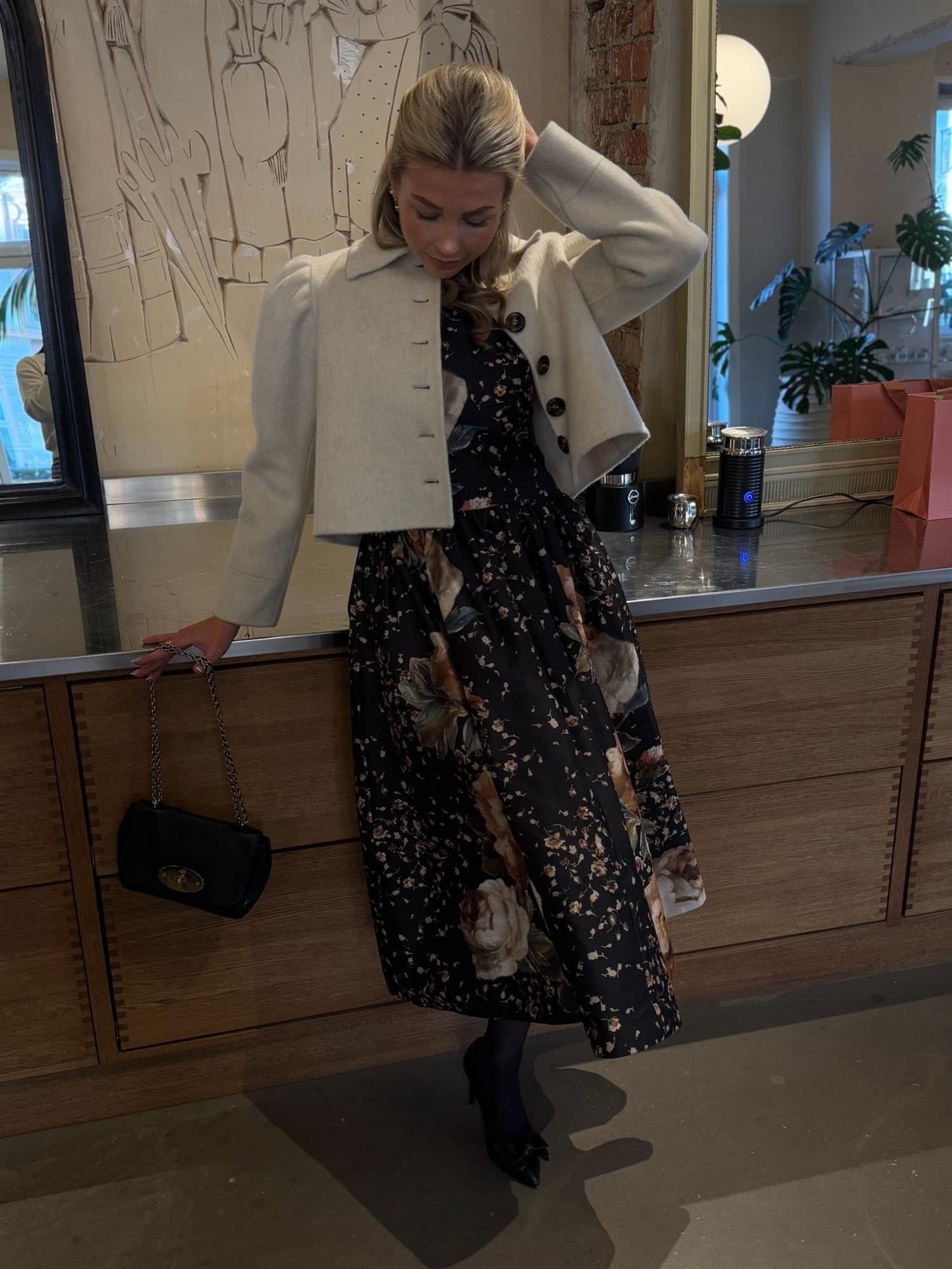 Taffeta Midi Dress Dark Rose