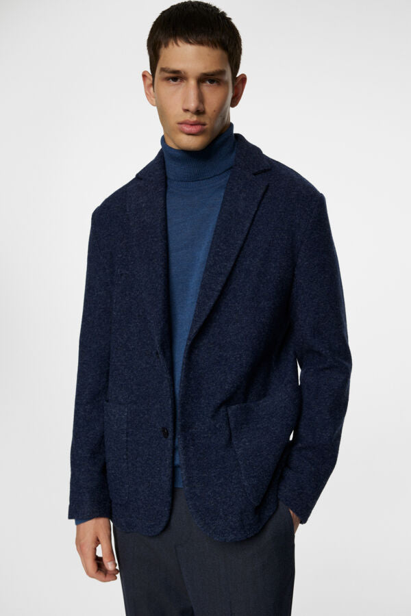 Calvon Wool Blazer - Blue Melange