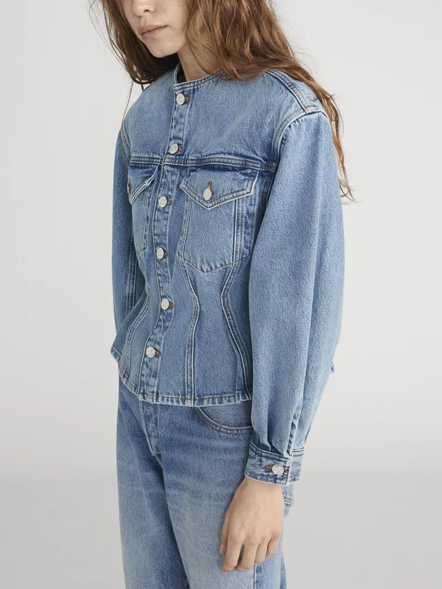 Nipped Collarless Jacket Umbria