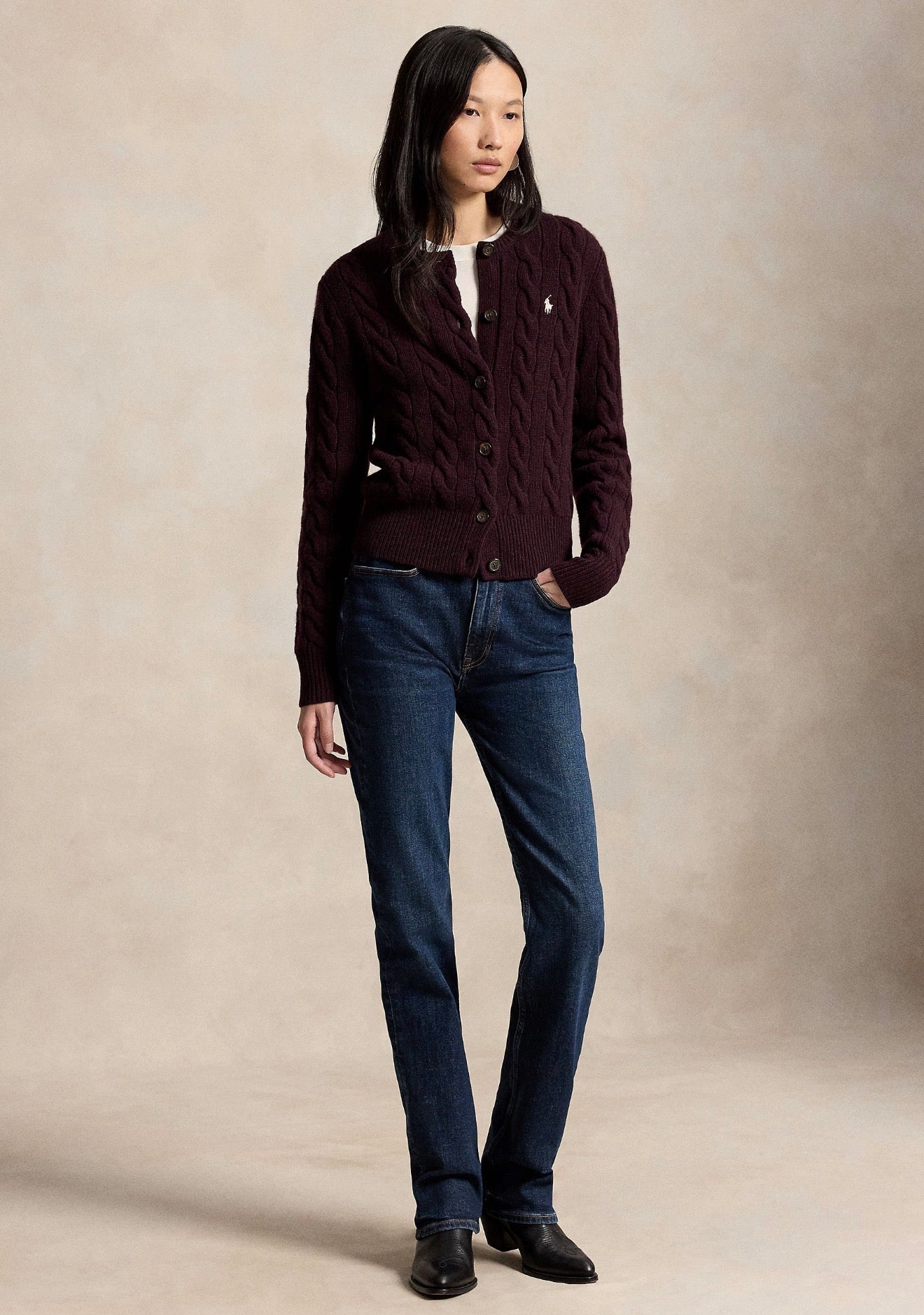 Sweater Cardigan - Damson Melange