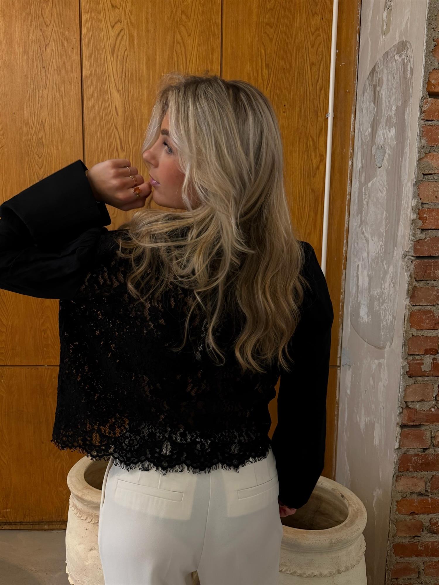 Striped Organza Lace Shirt