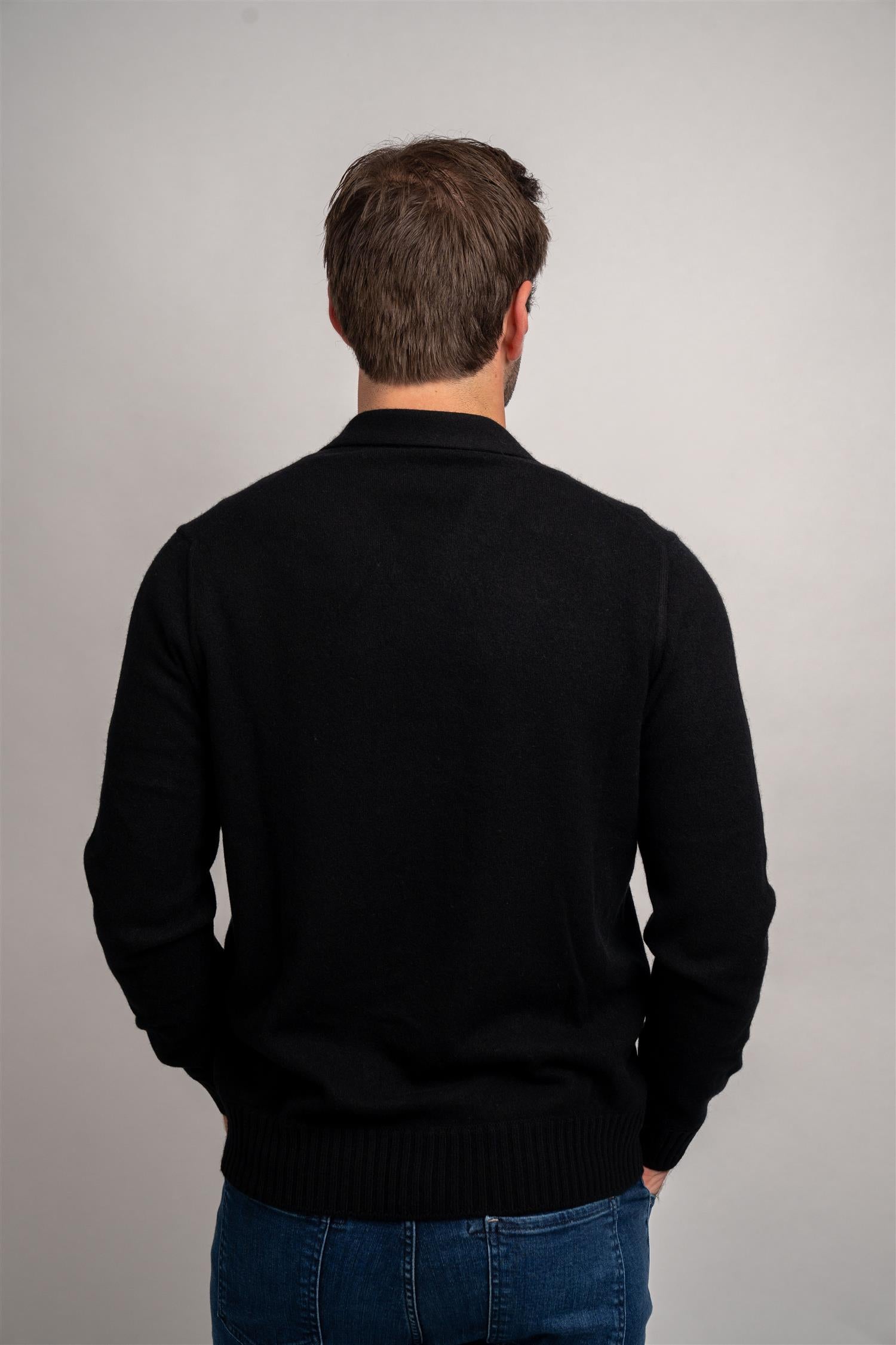 Full Zip Polo - Black