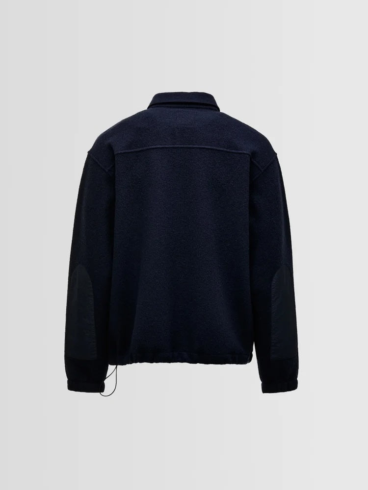 Oakdale Boiled Wool Shirt - Navy