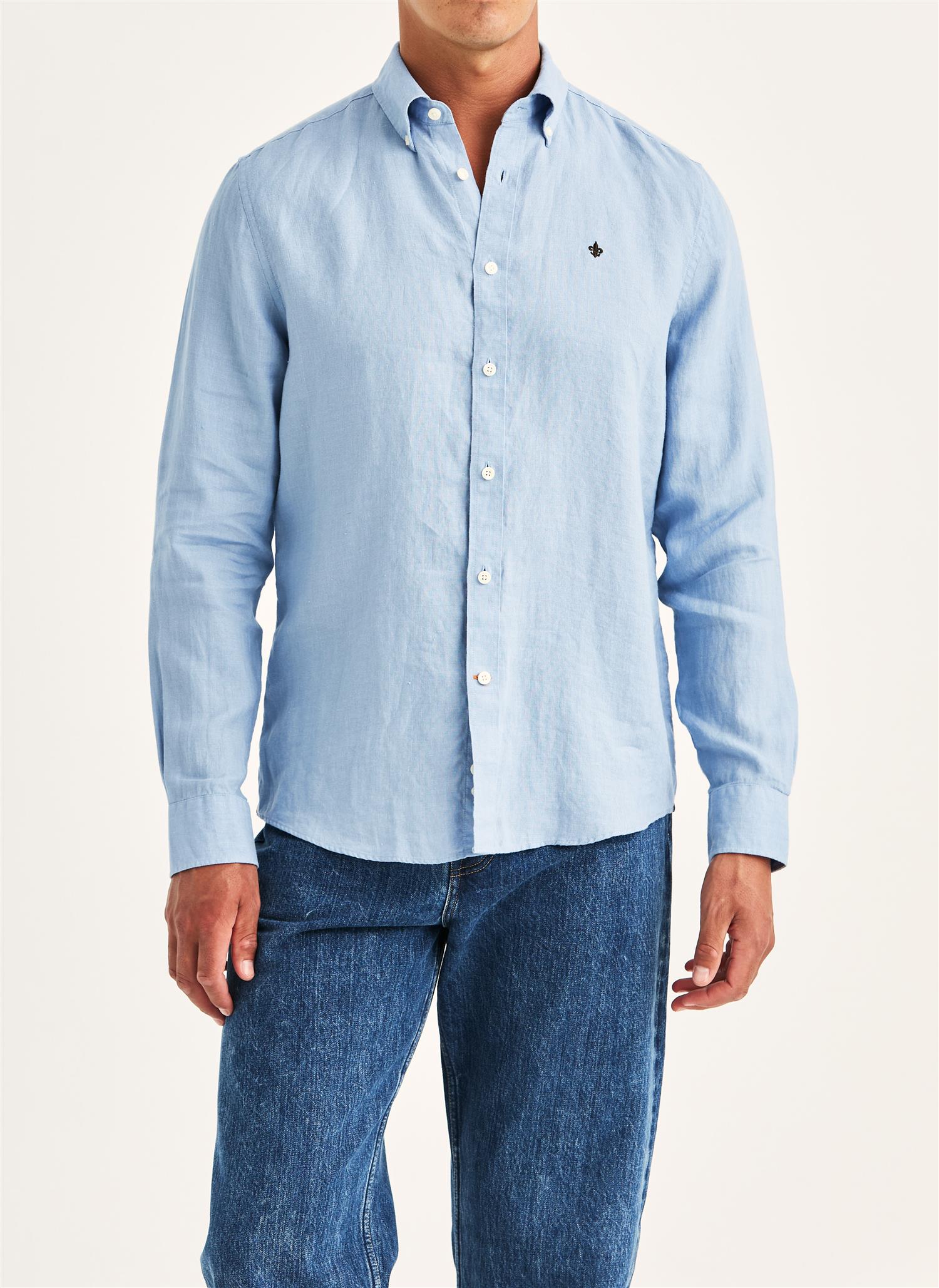 Douglas Linen Shirt Classi Fi - Light Blue