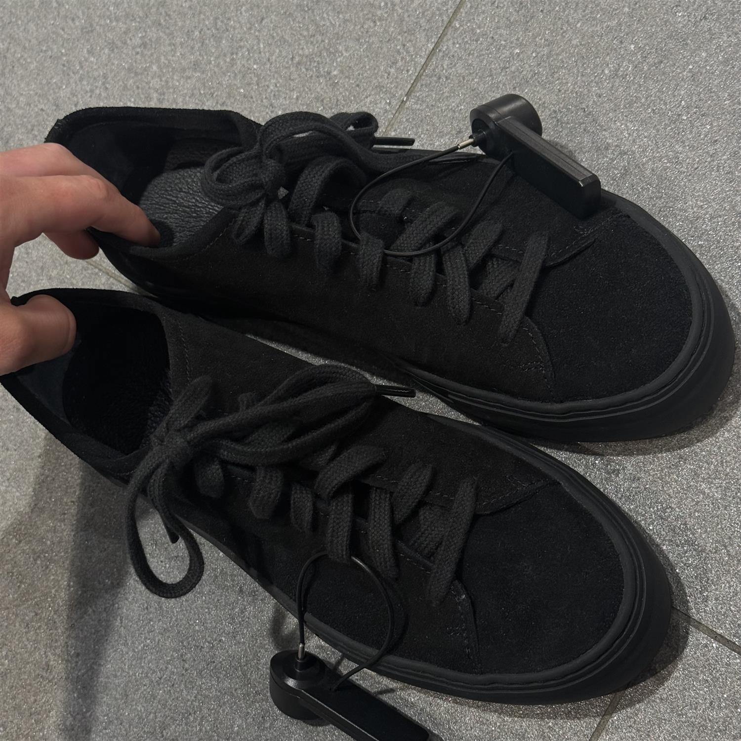 Loria Low Platform Black Suede
