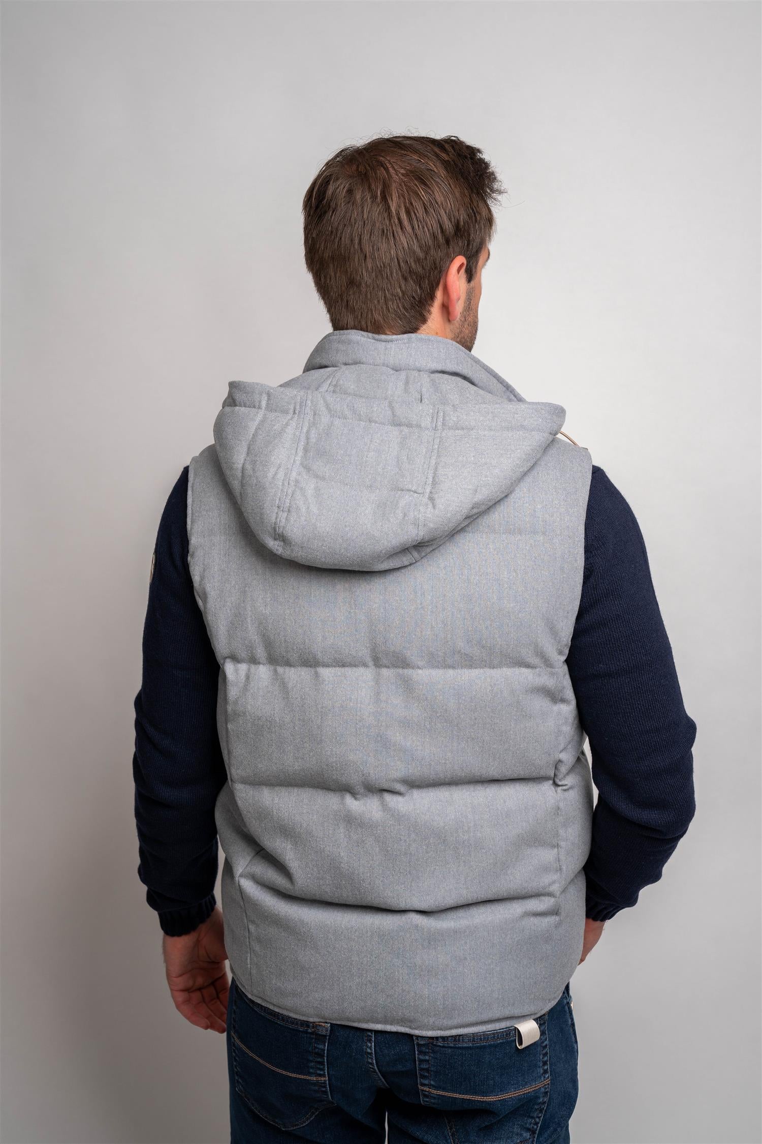 Gilet With Hood - Light Blue