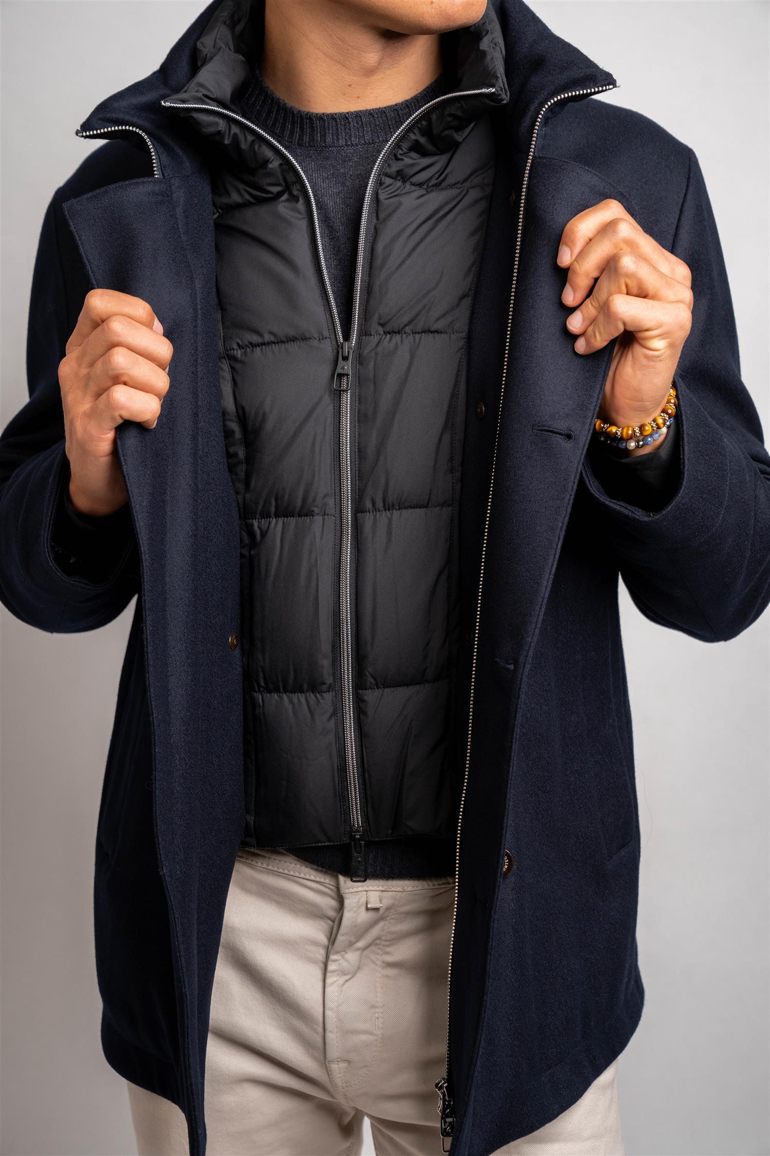 Man Down Jacket Wool - Dark Blue