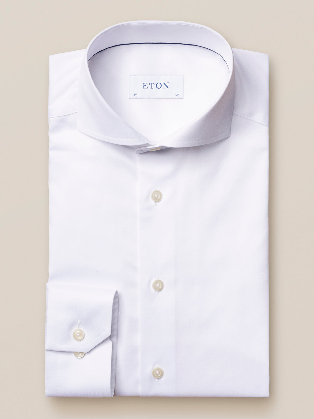 Super Slim White Signature Twill Shirt - Extreme Cut Away Single