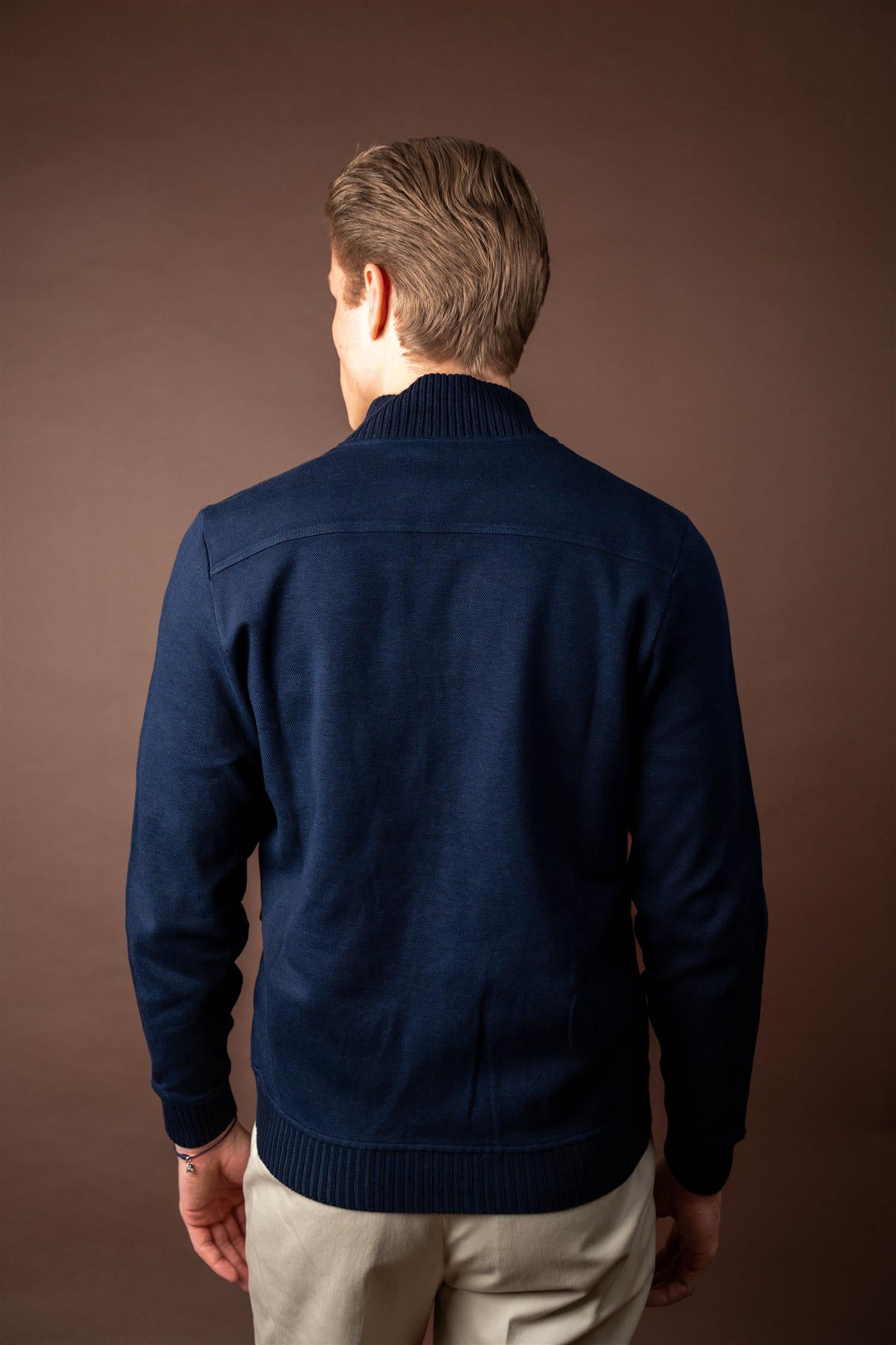 Bomber Cardigan - Navy