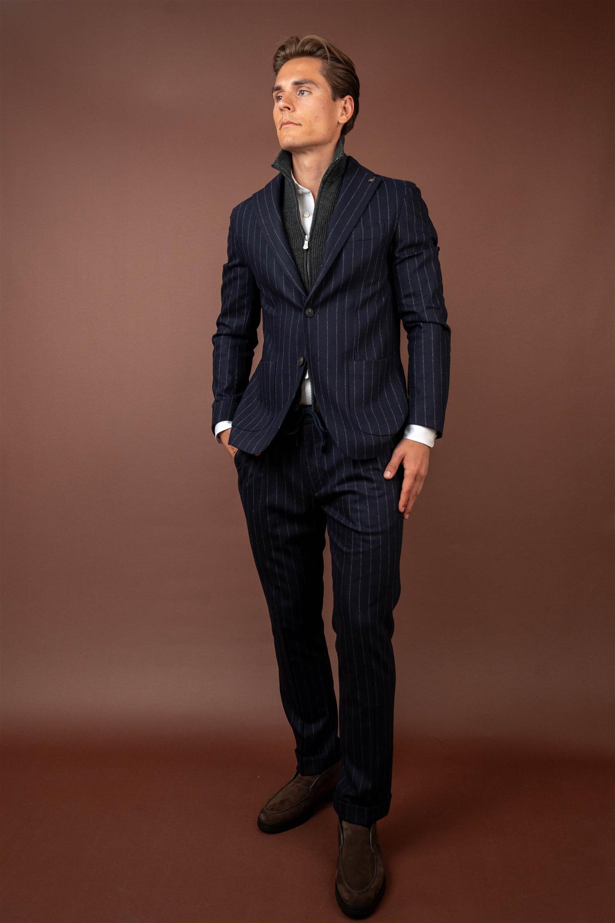 Pintstripe Trouser - Navy