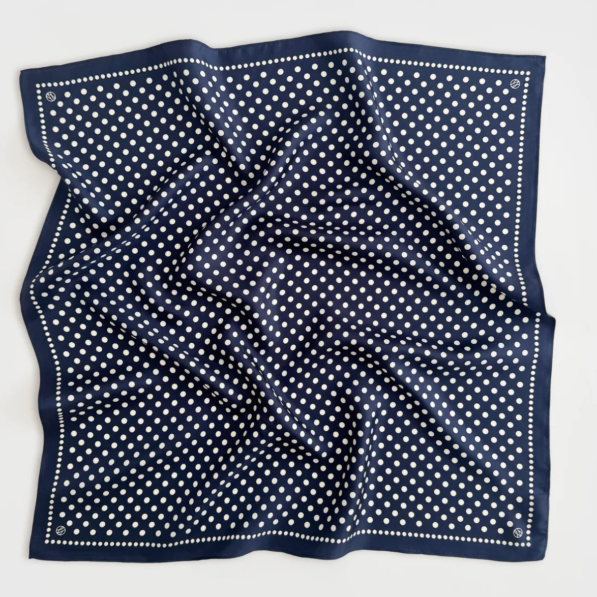 Polkadot Scarf/ Navy & Cream (65)