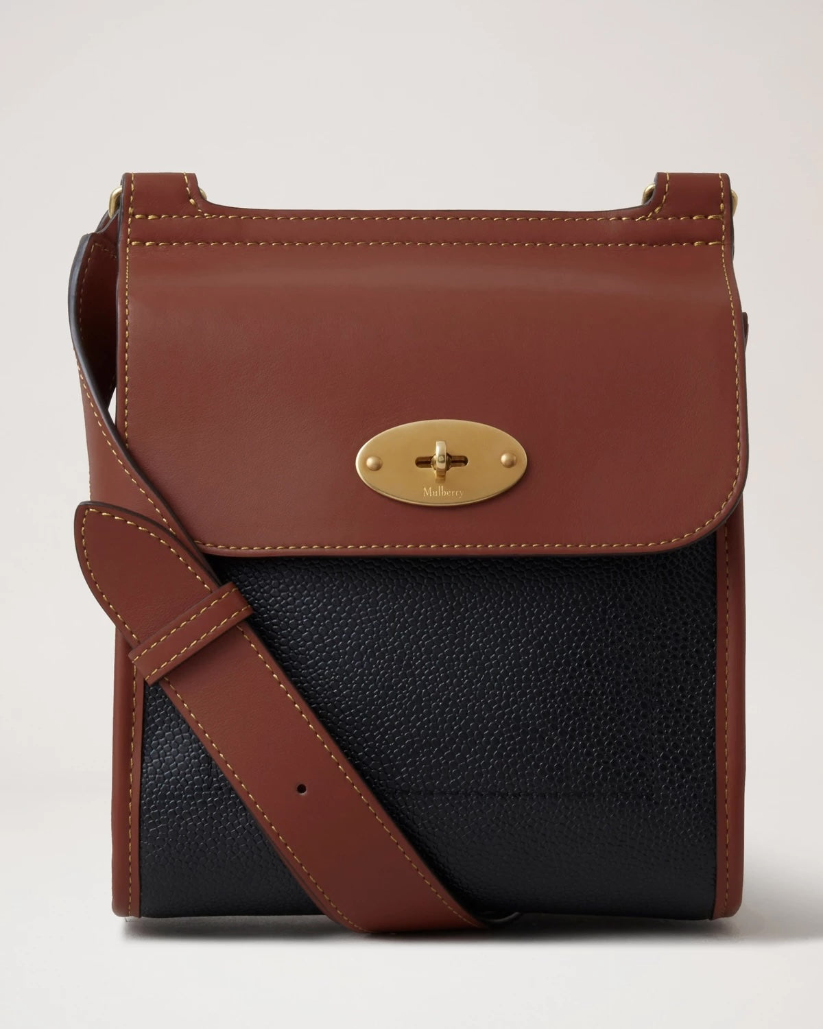 Small Antony N Eco Scotchgrain Black-Cognac