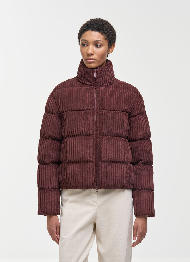 Corduroy Down Jacket - Merlot Bordeaux
