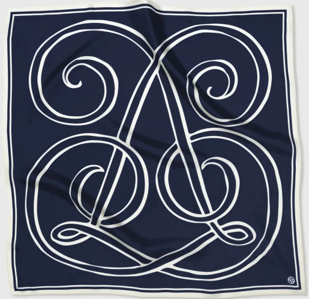 Monogram Scarf/ NAvy (80cm)