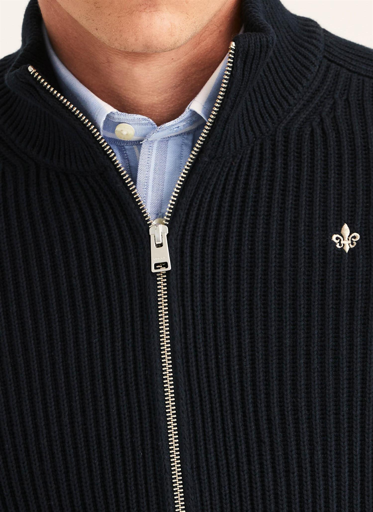 Duncan Zip Cardigan - Blue