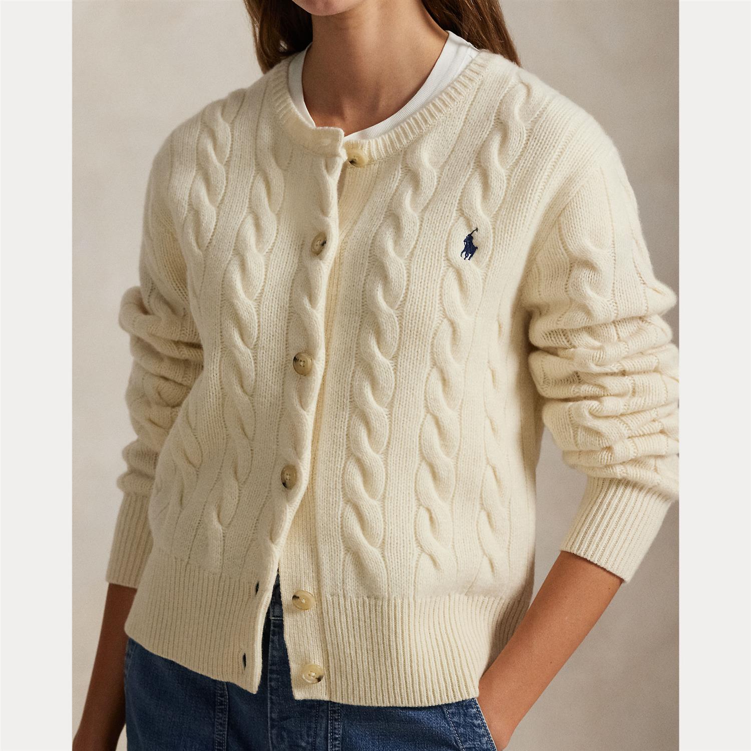Cable-Knit Wool-Cashmere Cardigan