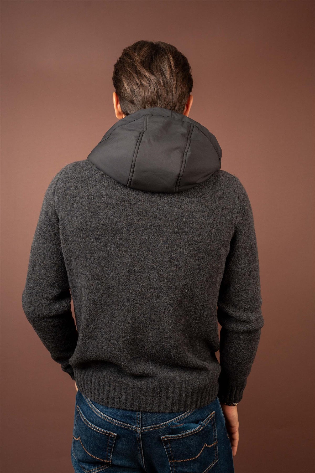 Jacket Nylon Hood - Dark Brown