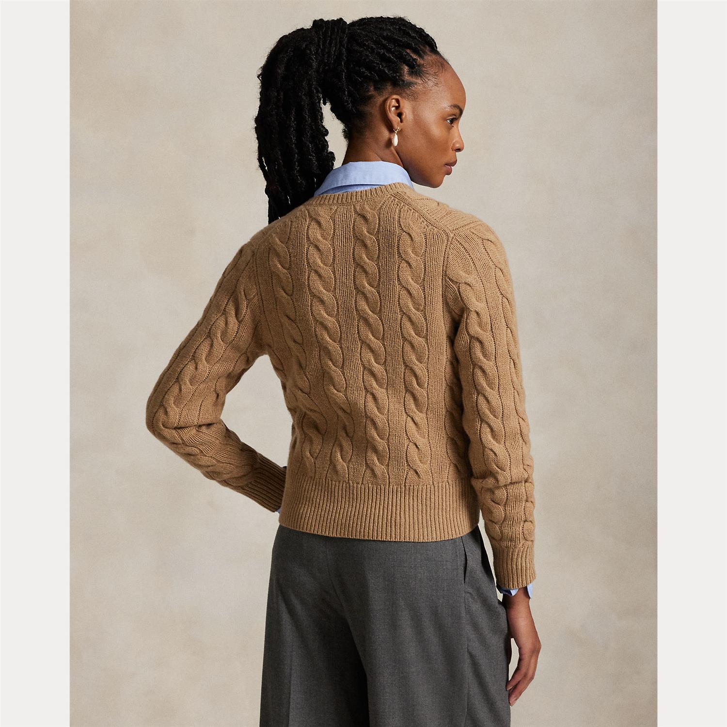 Sweater Cardigan Camel Melange