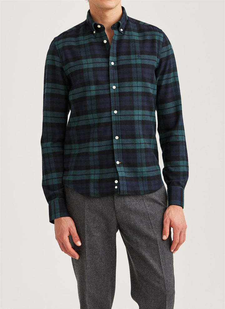 Soft Twill Tartan Shirt - Navy