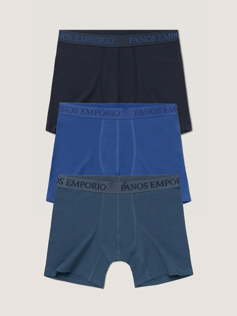 3PK Boxer Bamboo - Blue/Sea/Navy