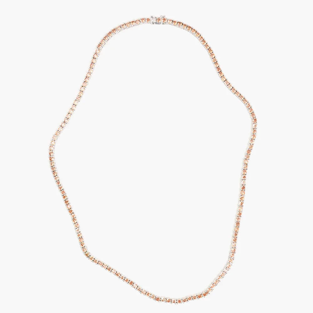 Tennis Necklace Beige Silver