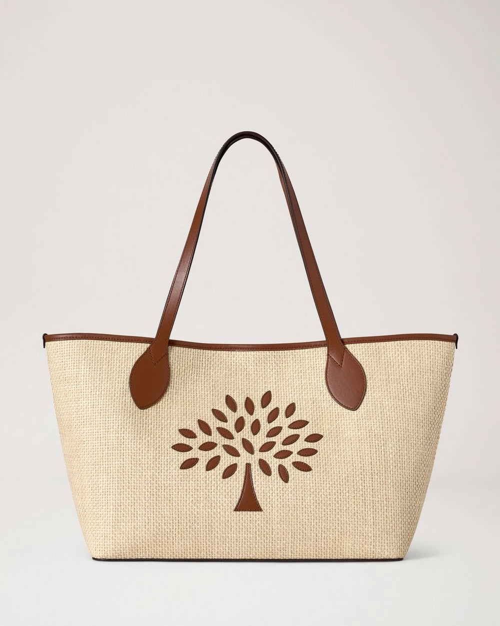 Small Tree Tote Raffia Ecru-Bright Oak