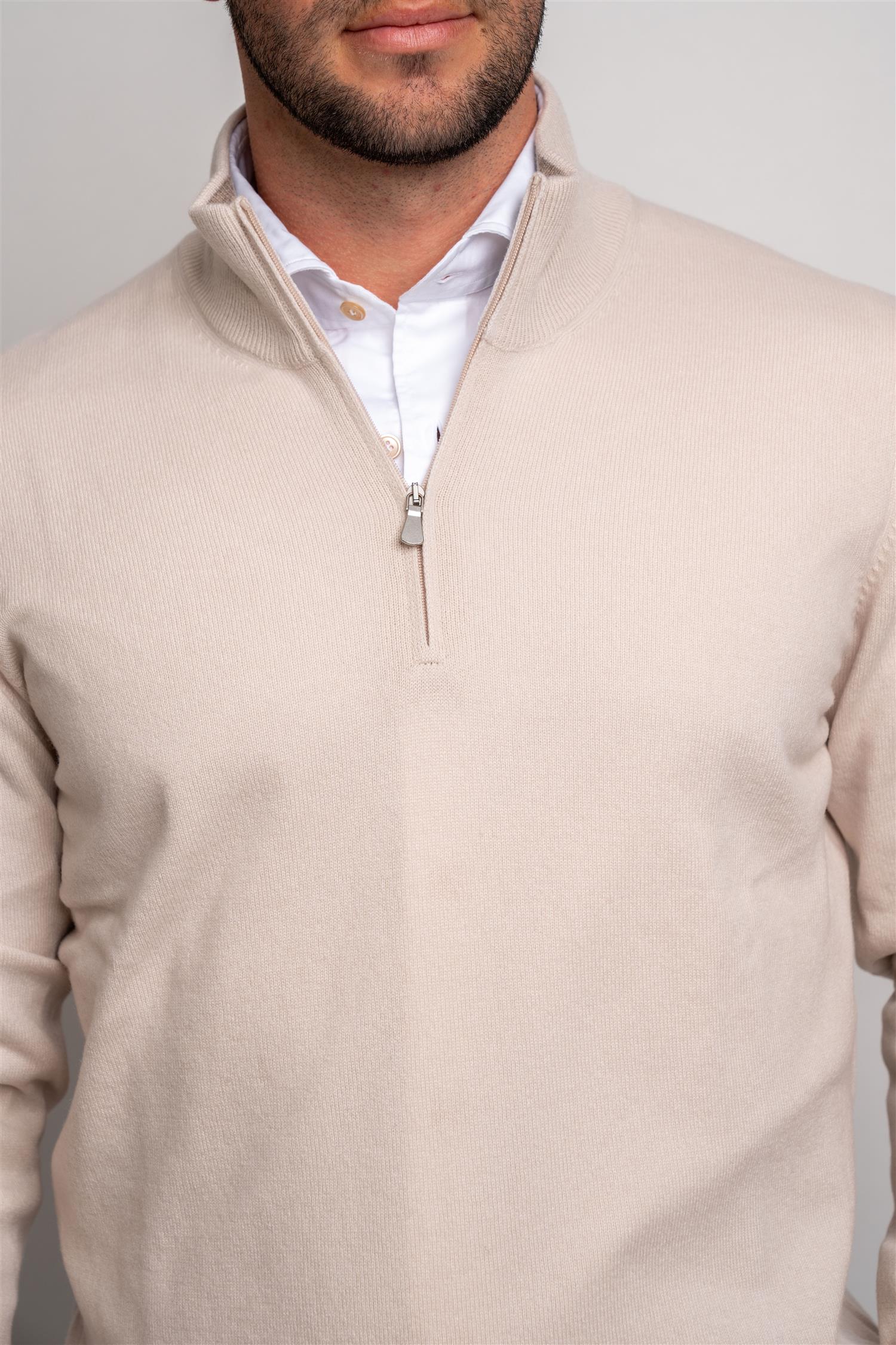 Half Zip - Beige