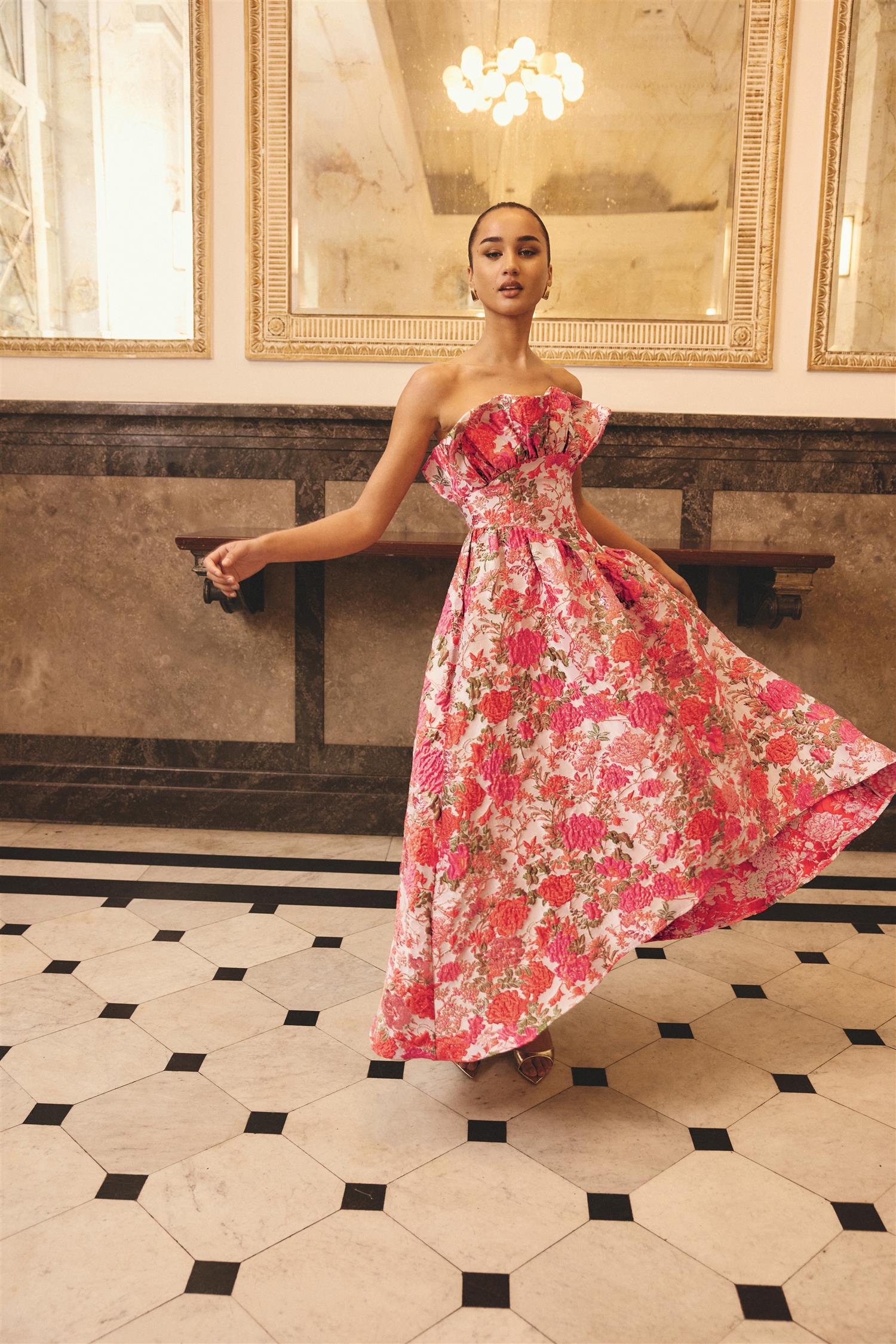 Floralie Strapless Gown