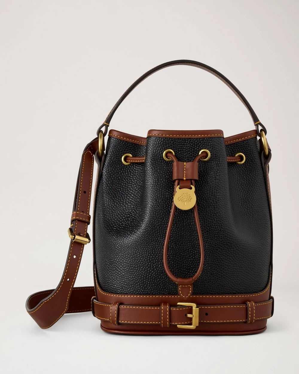 Small Scotchgrain Bucket - Black & Cognac