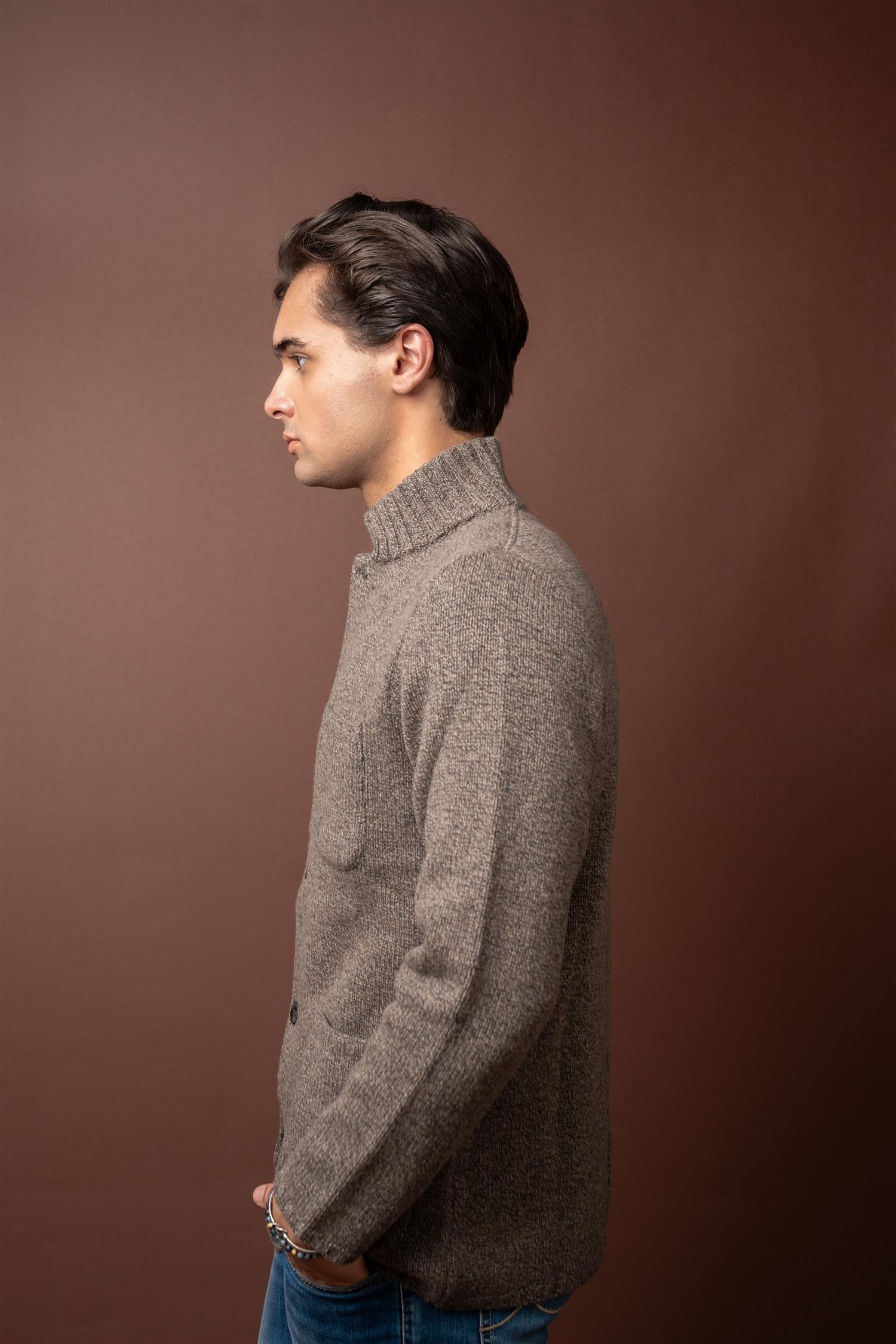 Cardigan - Brown Melange