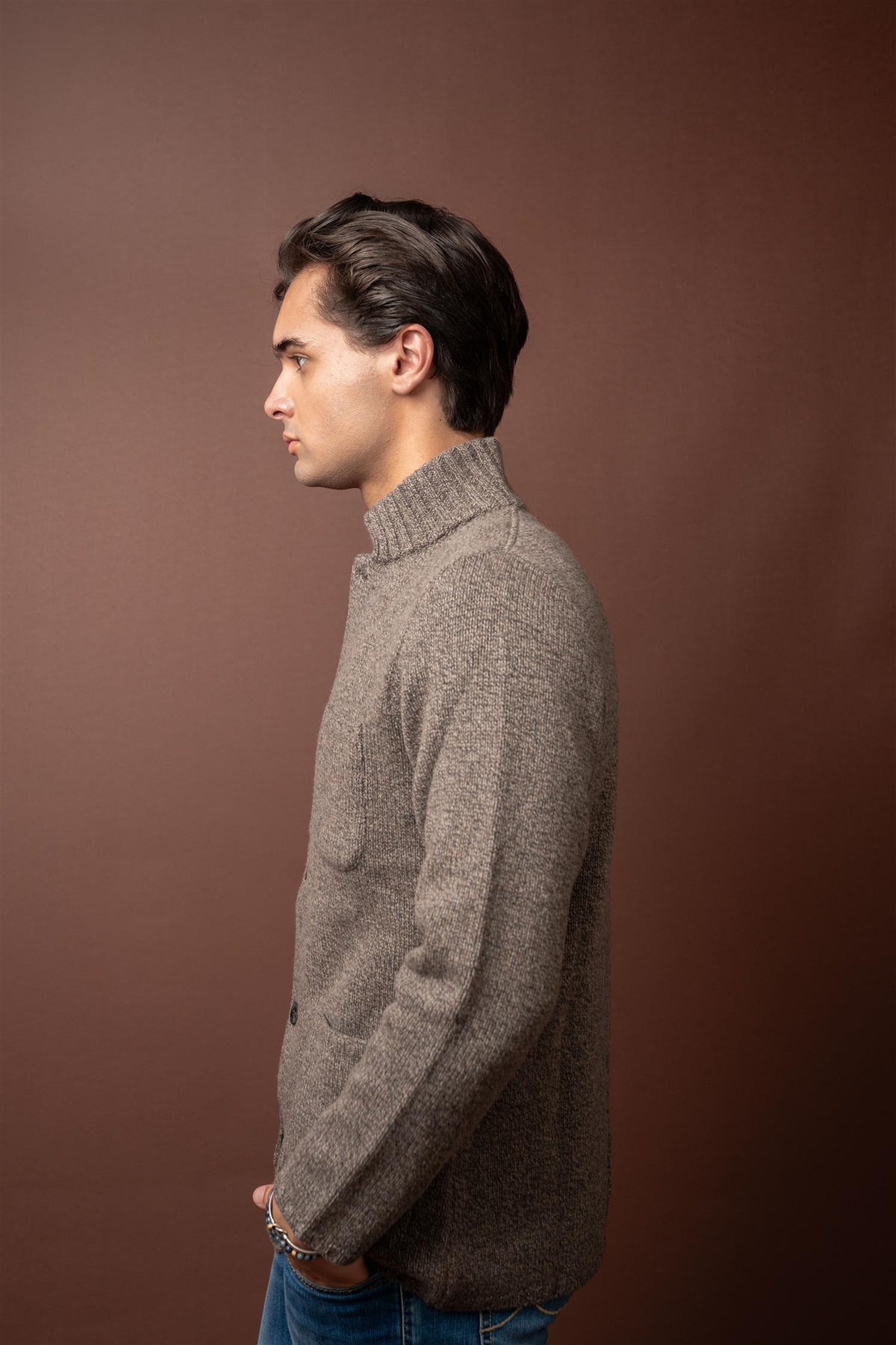 Cardigan - Brown Melange