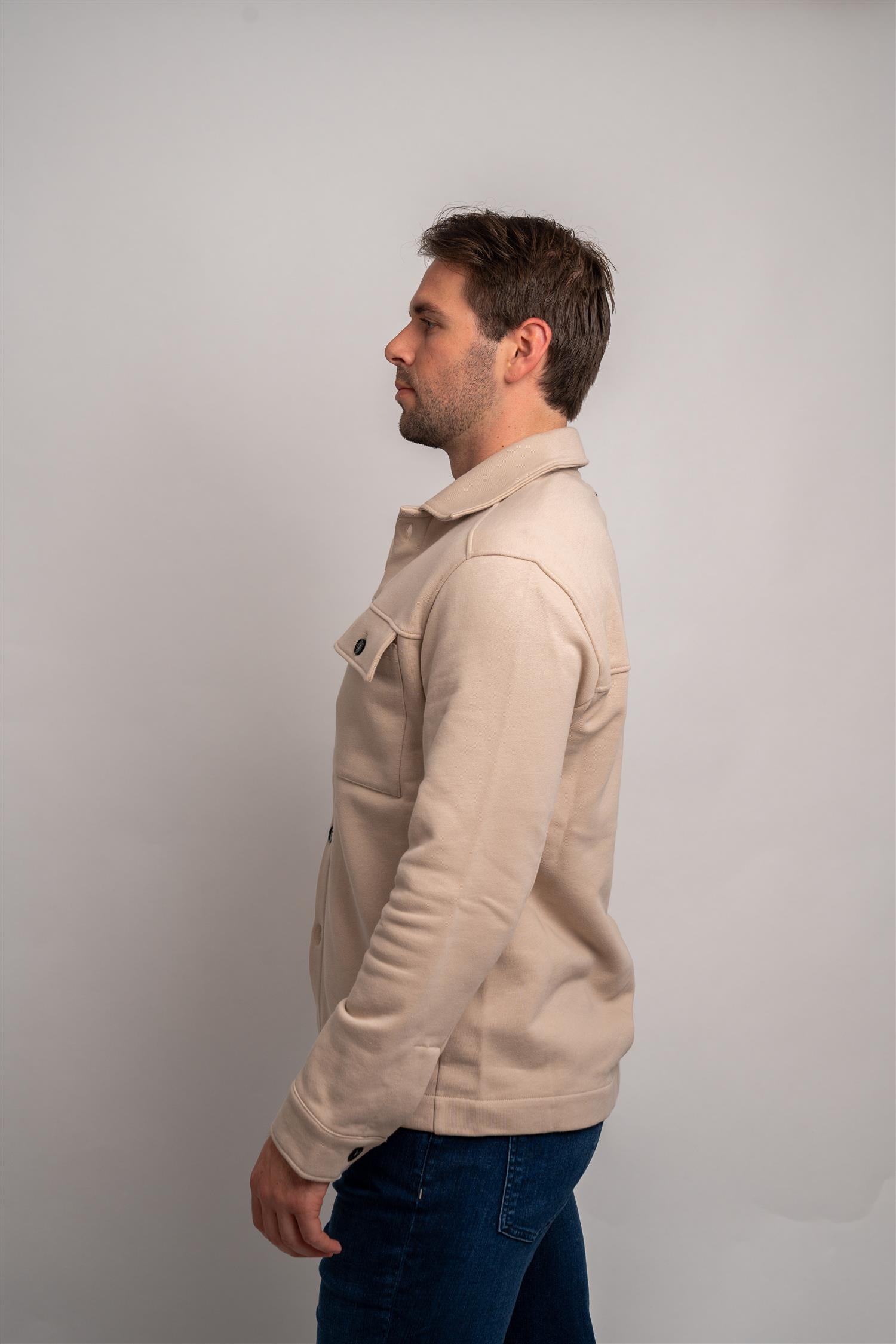 Shirt Jacket Buttons - Beige