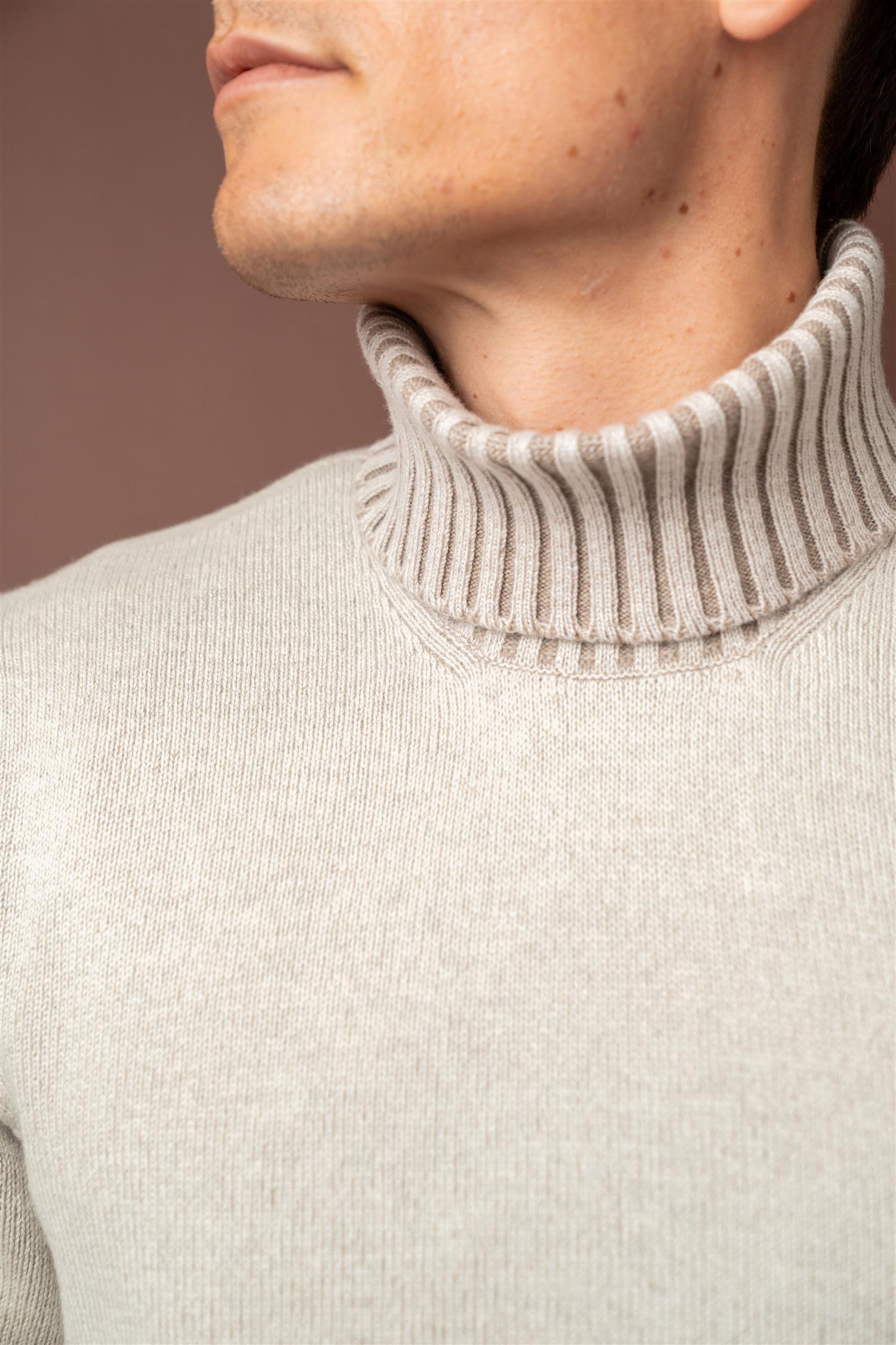 Turtleneck Wool - Cashmere - Beige