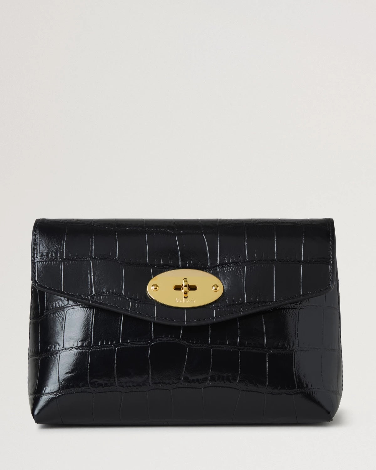 Darley Cosmetic Pouch Black Shiny Small Croc