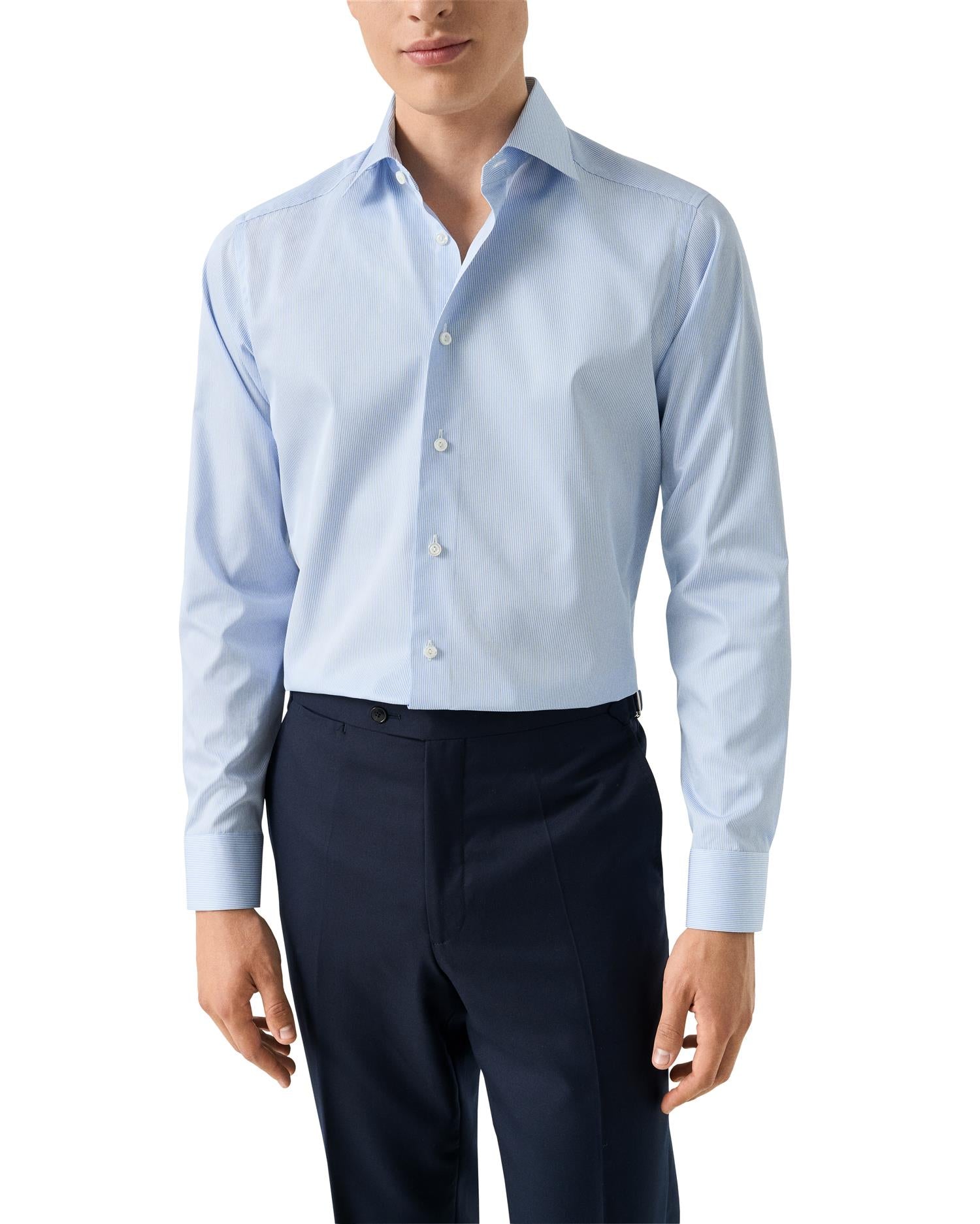 Striped Supima 120 Shirt - Blue