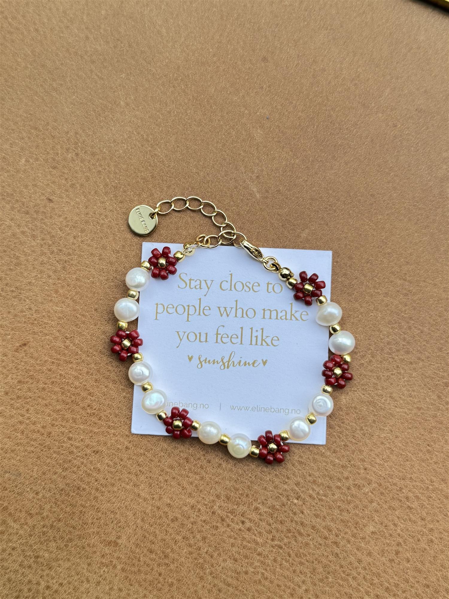 Blomsterarmbånd Burgunder