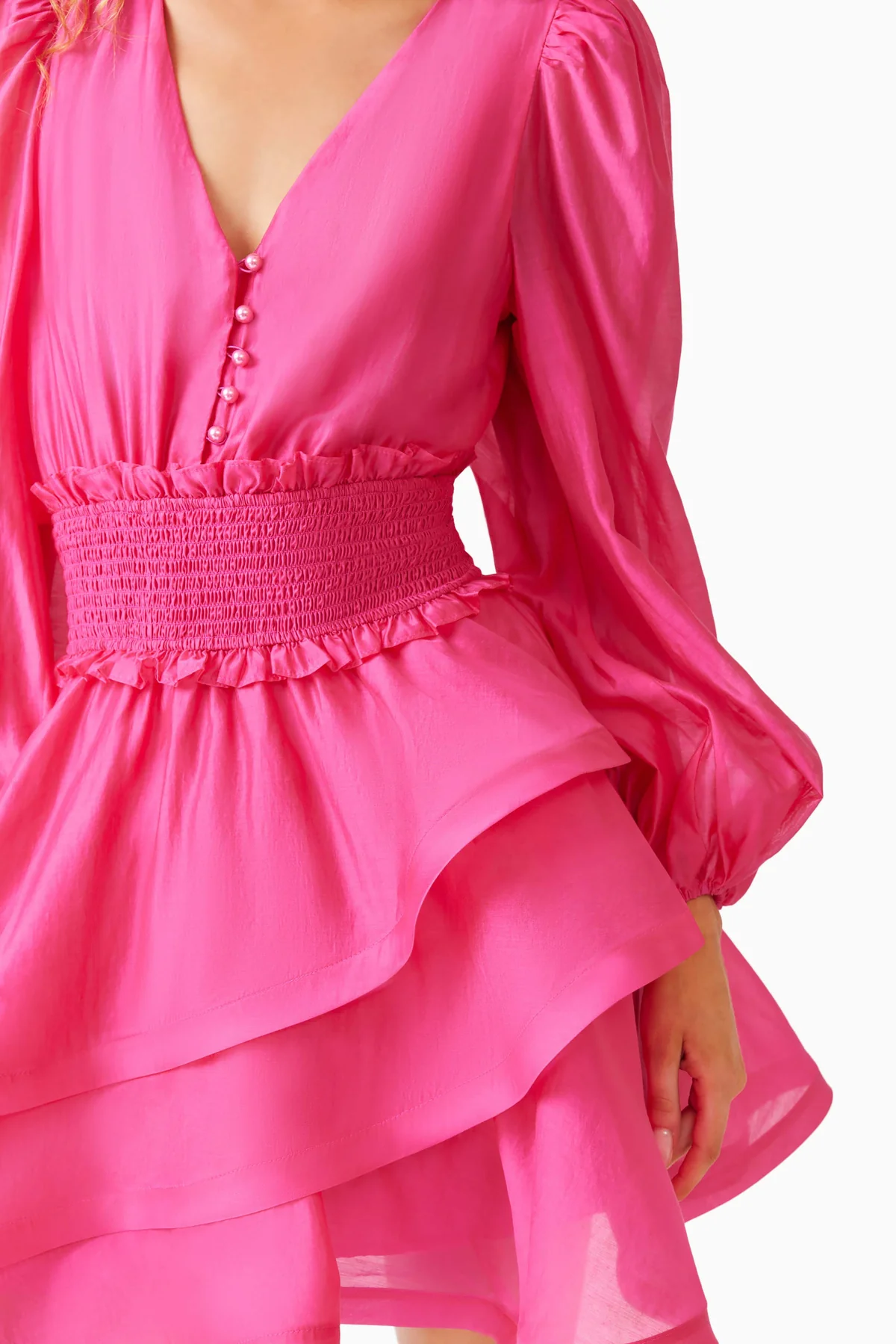 KALANI SLEEVE MINI DRESS HOTPINK