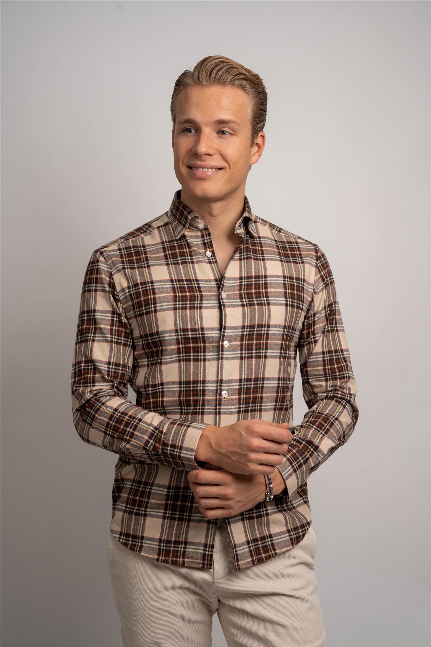 Check Flannel Shirt - Sand