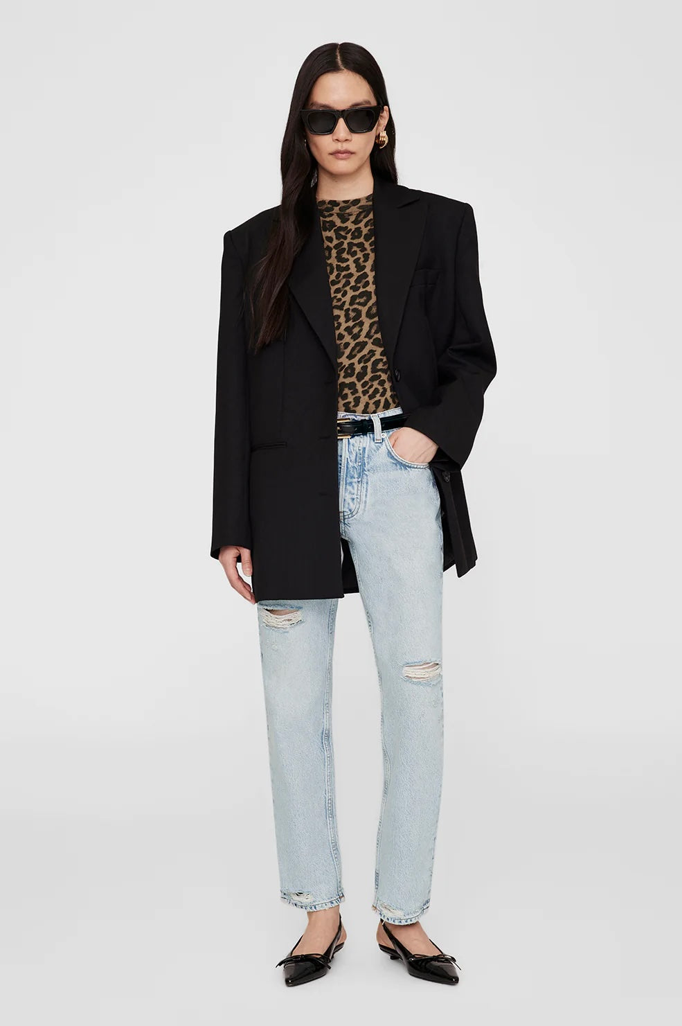 Avi Tee - Black and Brown Leopard