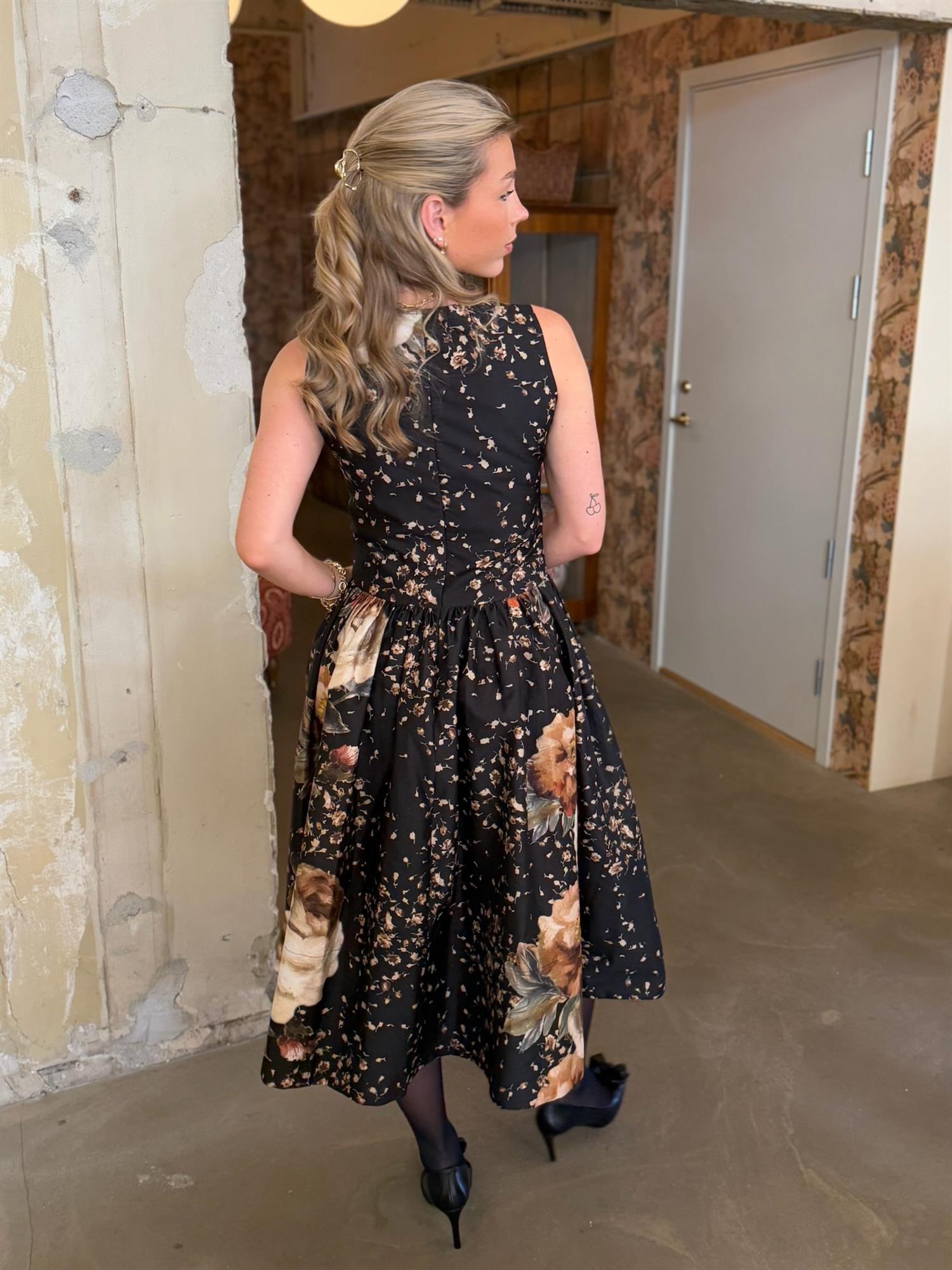 Taffeta Midi Dress Dark Rose