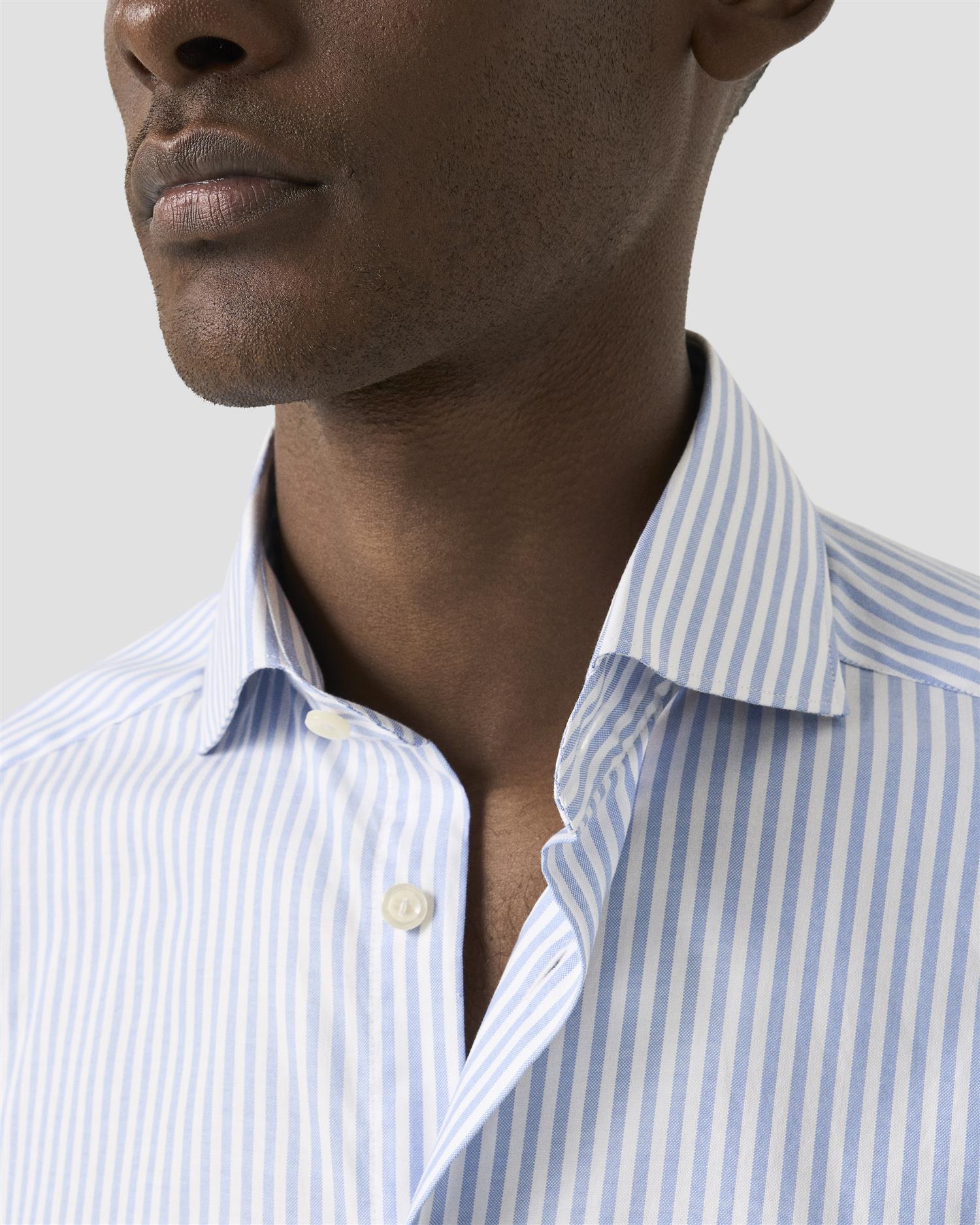 Contemp Striped Signature Oxford Shirt . Light Blue