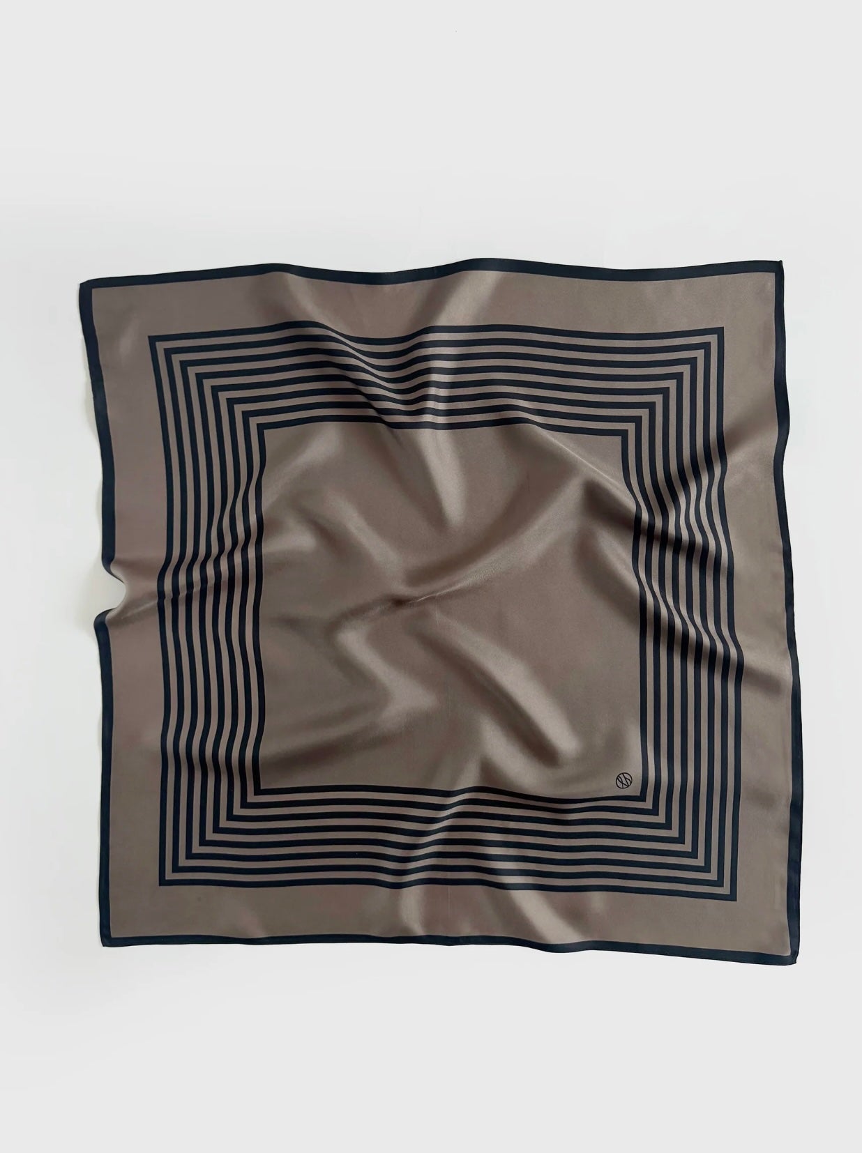 Striped Scarf Taupe & Black 65cm