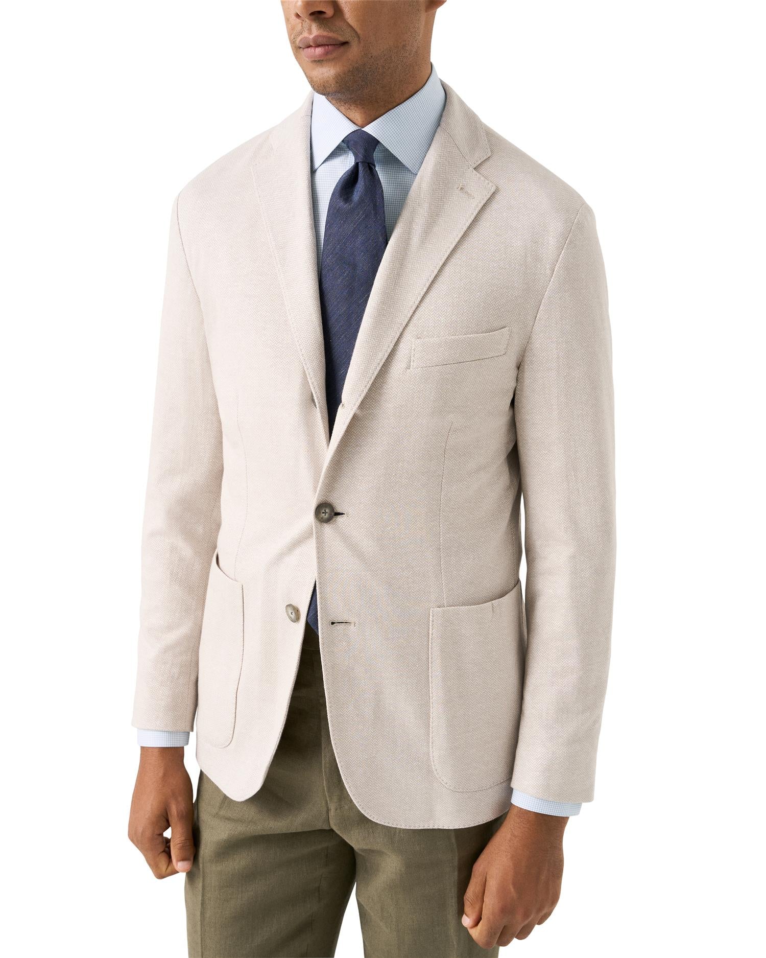 Blazer Herringbone Linen Hersey - Beige