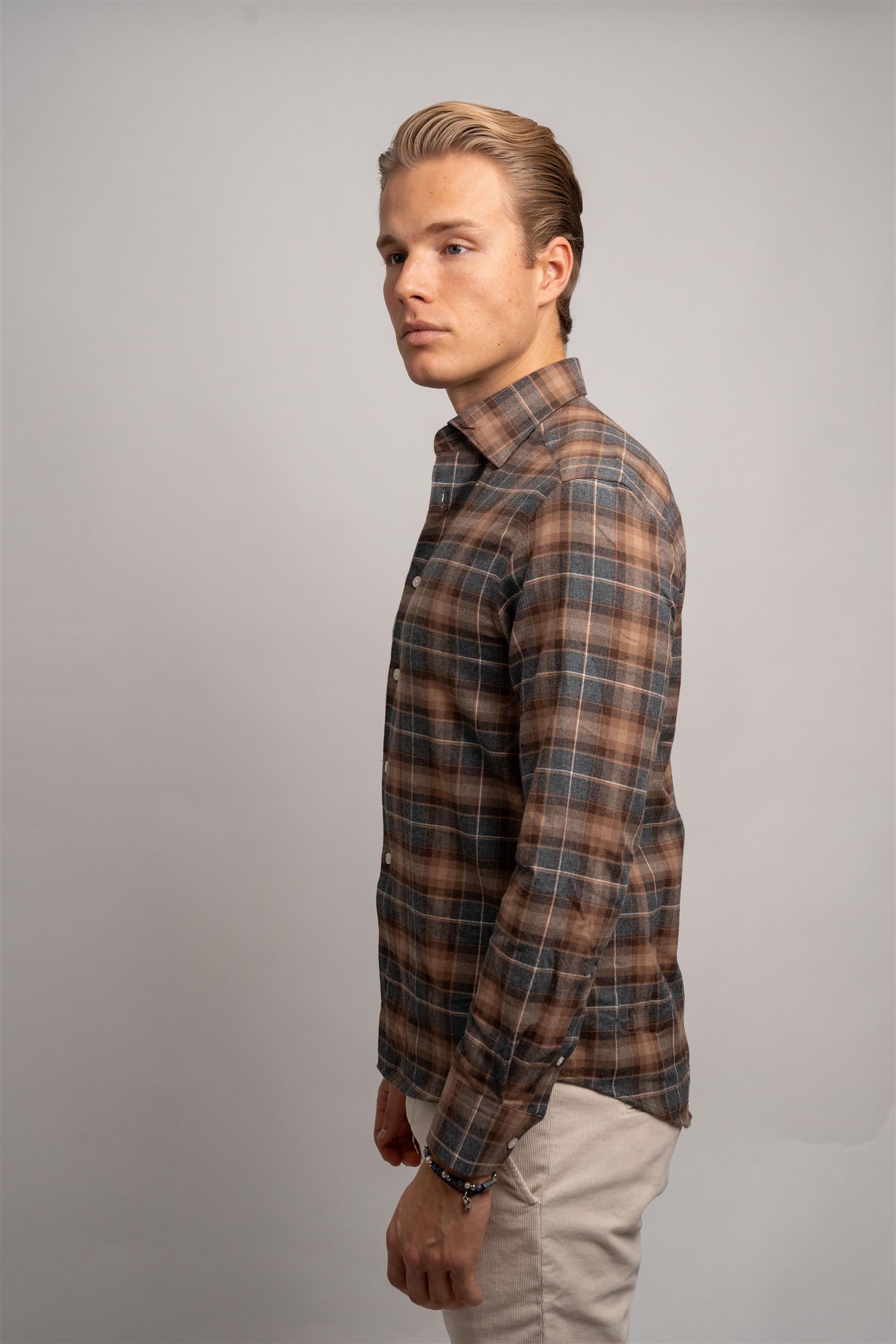 Check Flannel Shirt - Brown