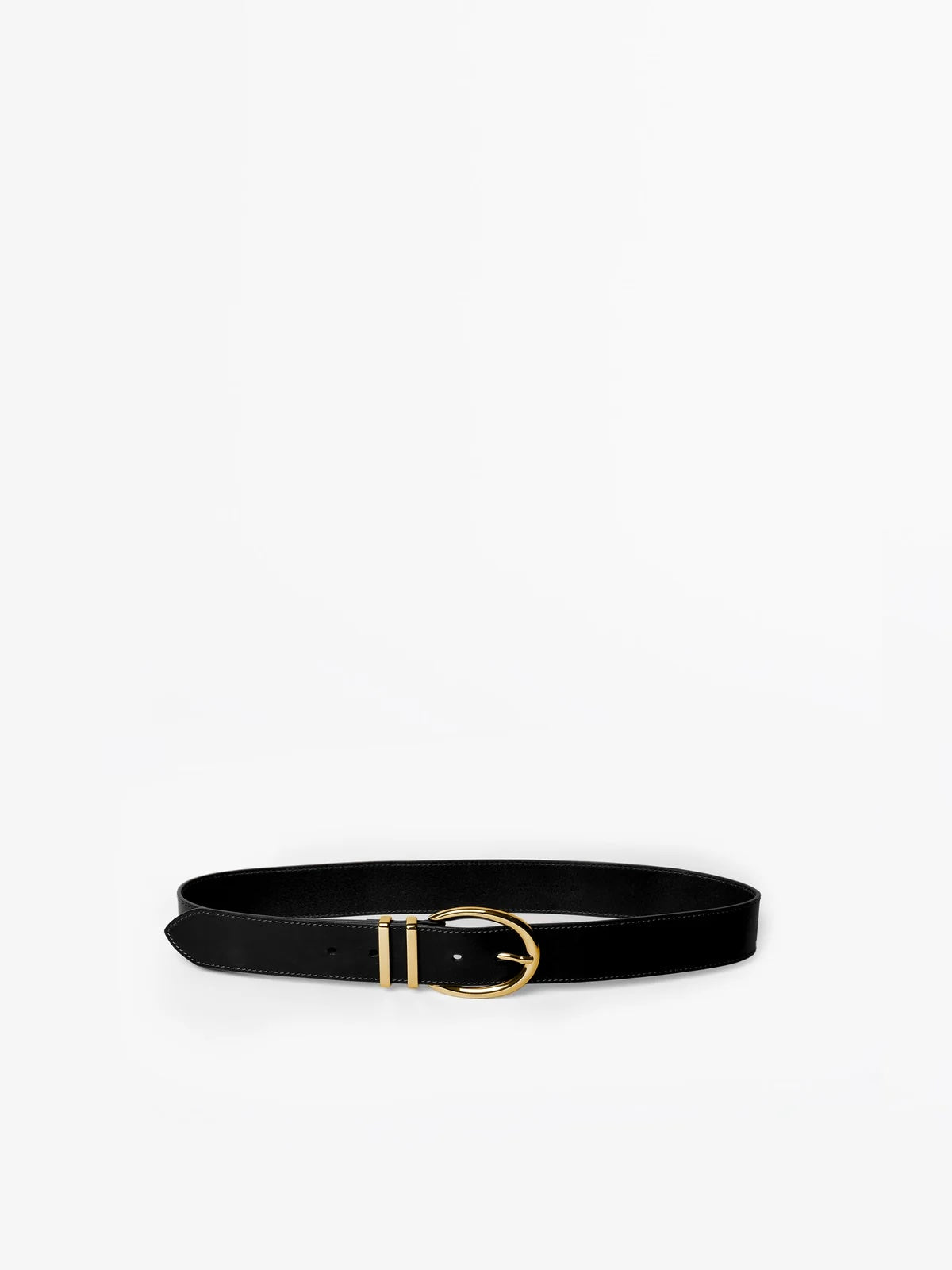 Carynia Leather Belt - Black & Gold