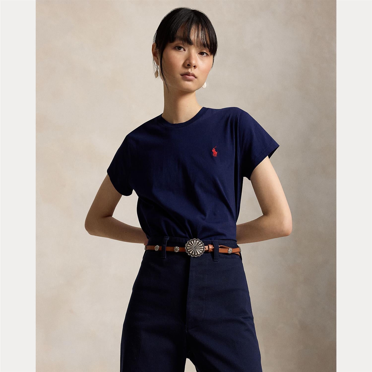 Classic Fit Cotton Jersey Crewneck Tee Cruise Navy