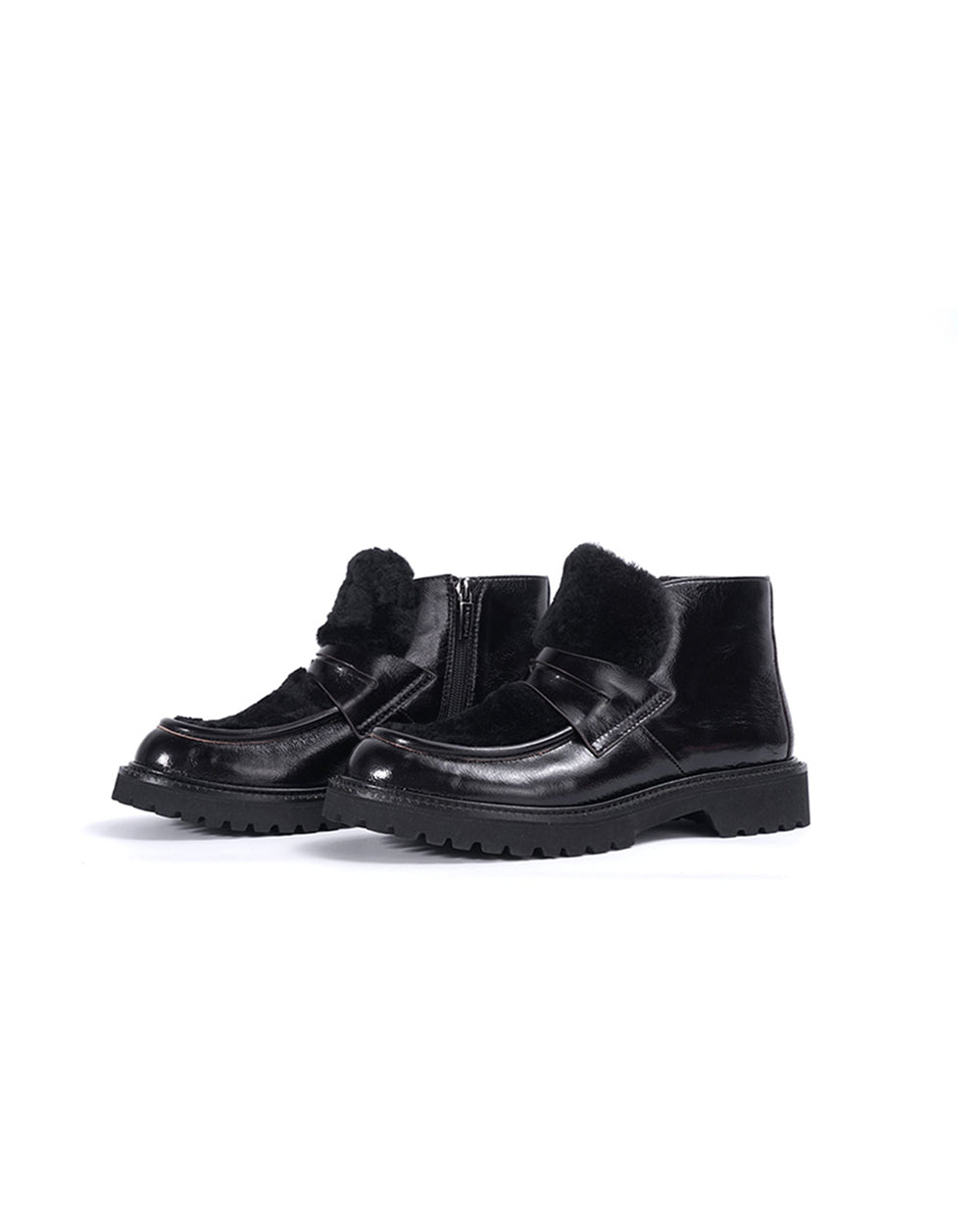 Shearling Ankle Boot Black
