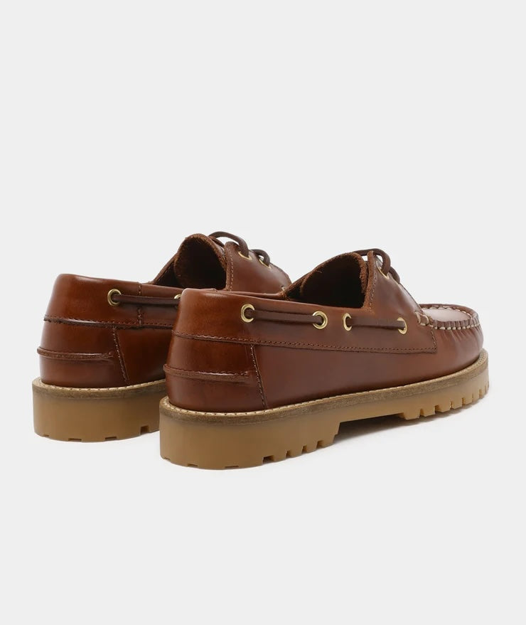 Ollie Boat Shoe - Brown Leather