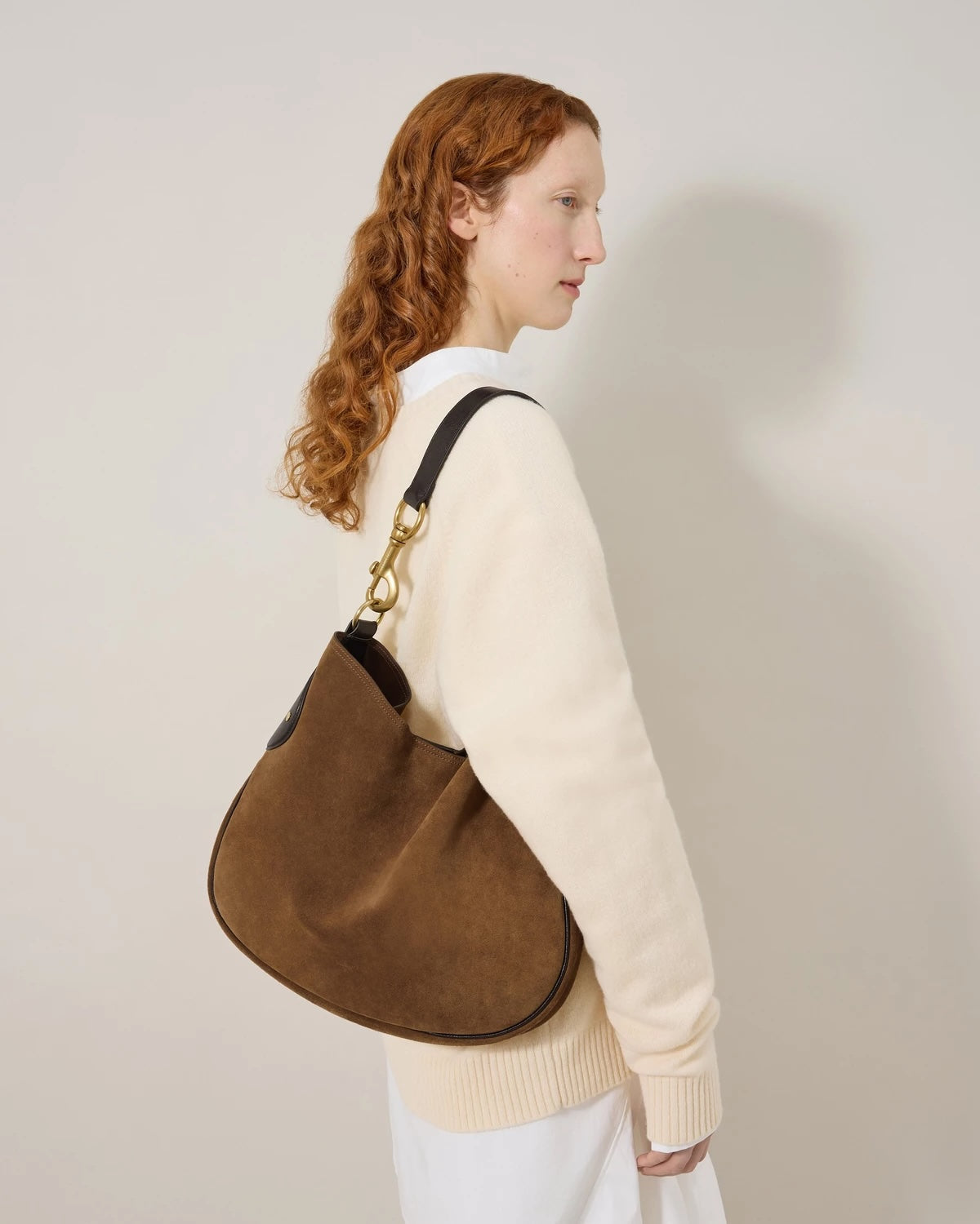 Hackney Shoulder Bag Vintage Oak Suede